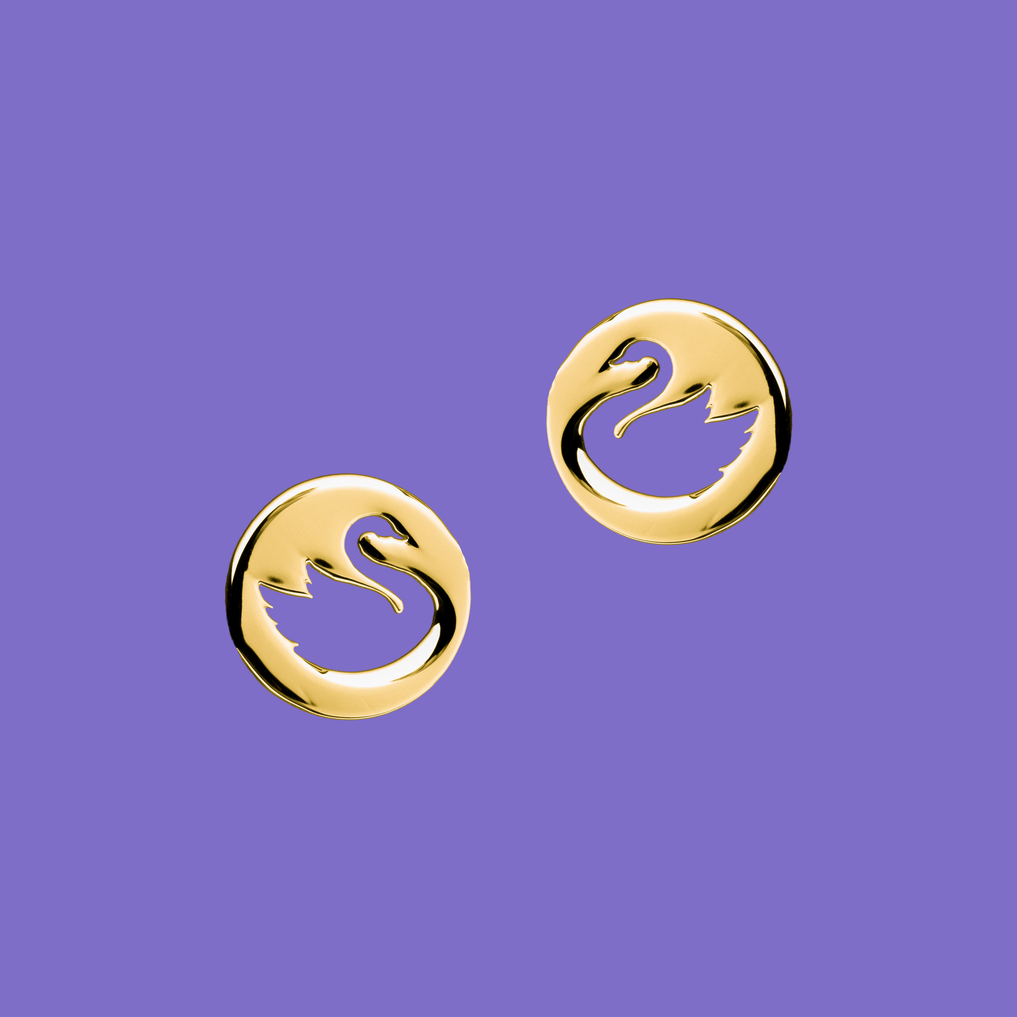 Napichovacie náušnice labuť