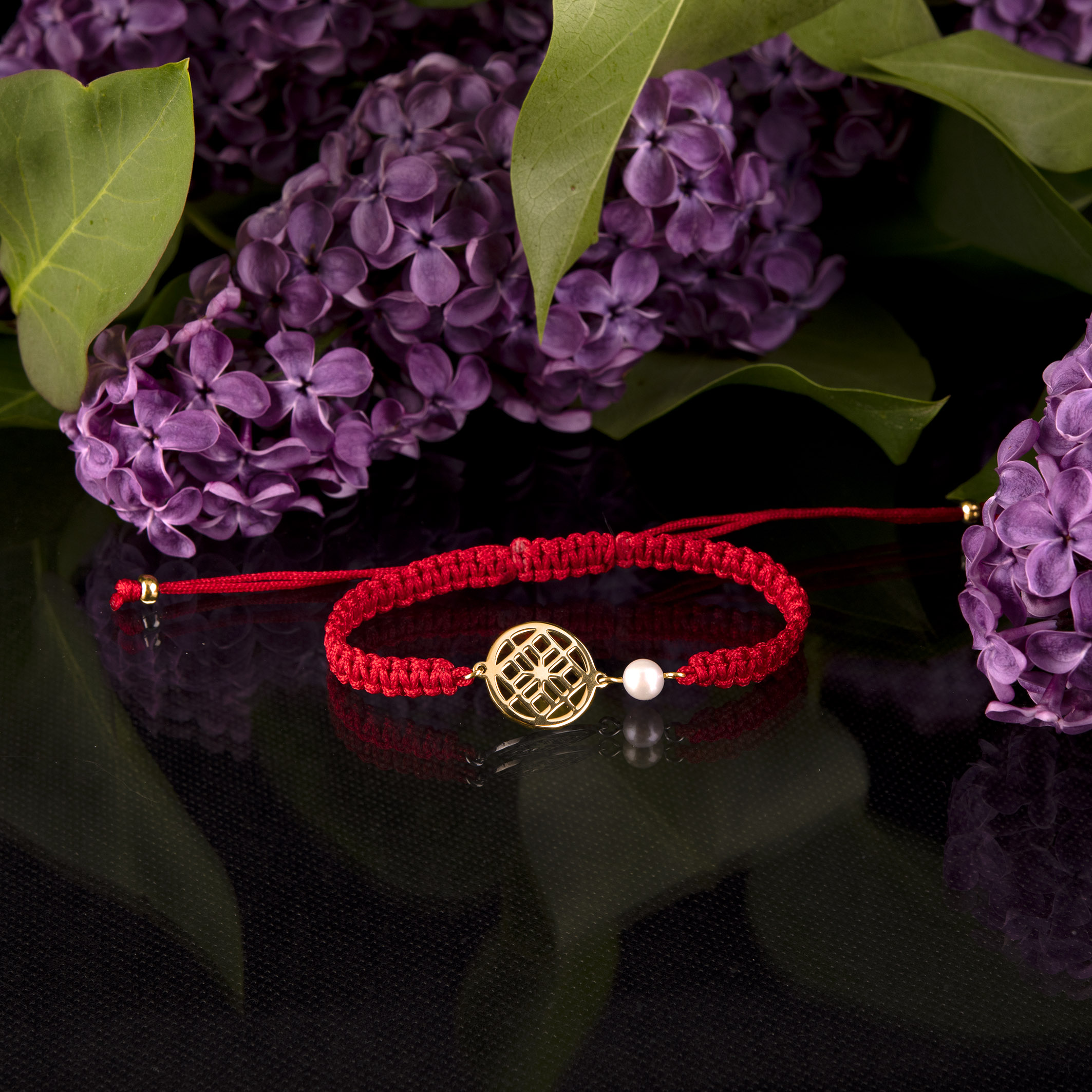 Náramok gatra 1 - šnúrka + perla