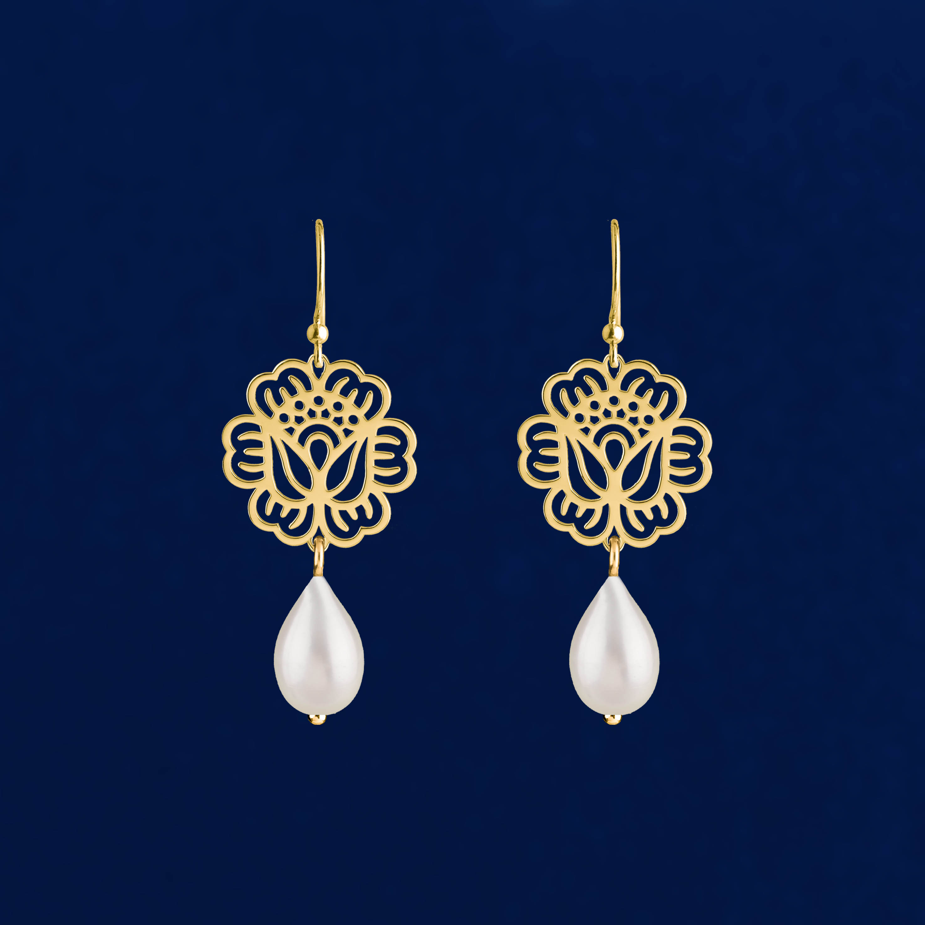 Náušnice mak 1 perla slza