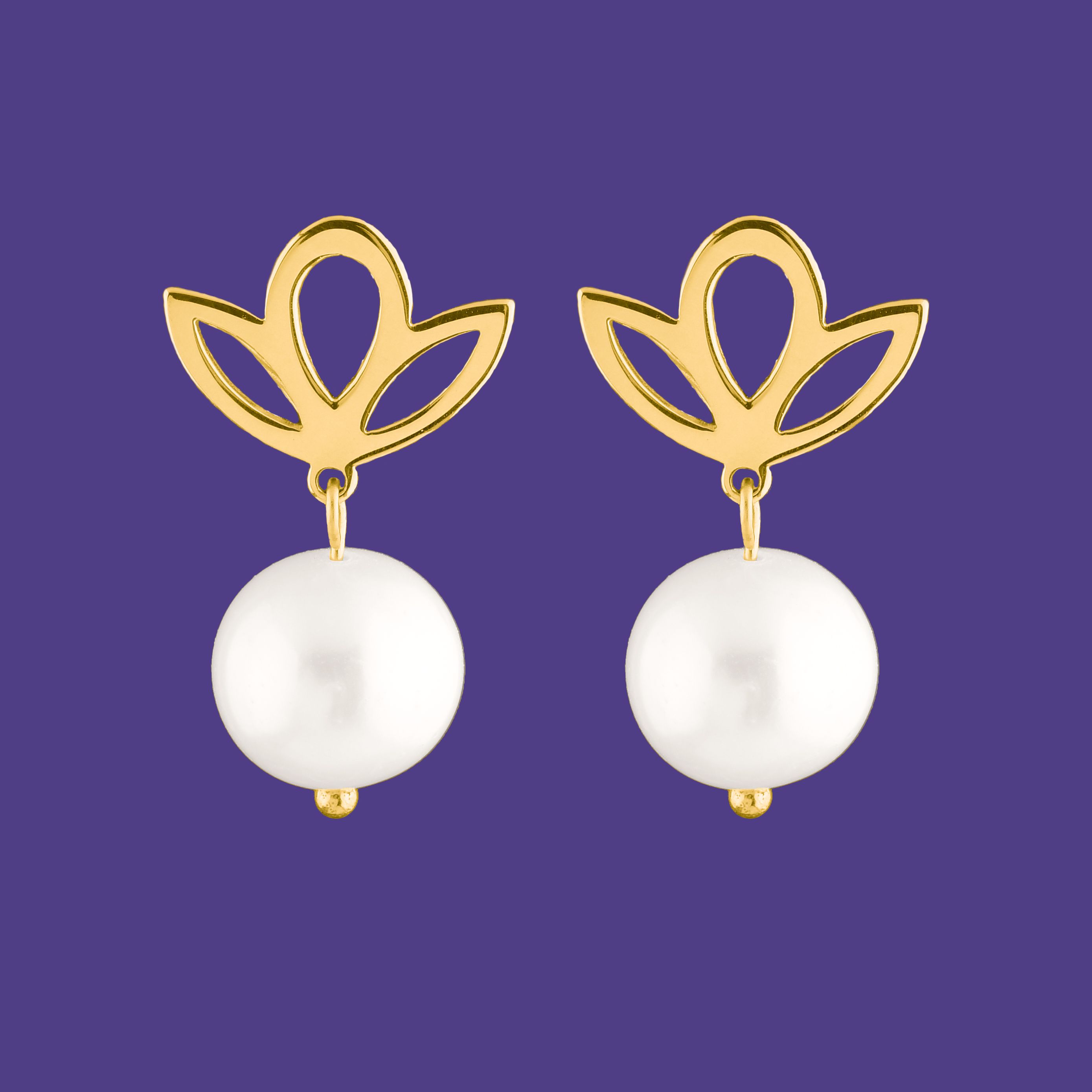 Náušnice Cífer trojlístok s perlou