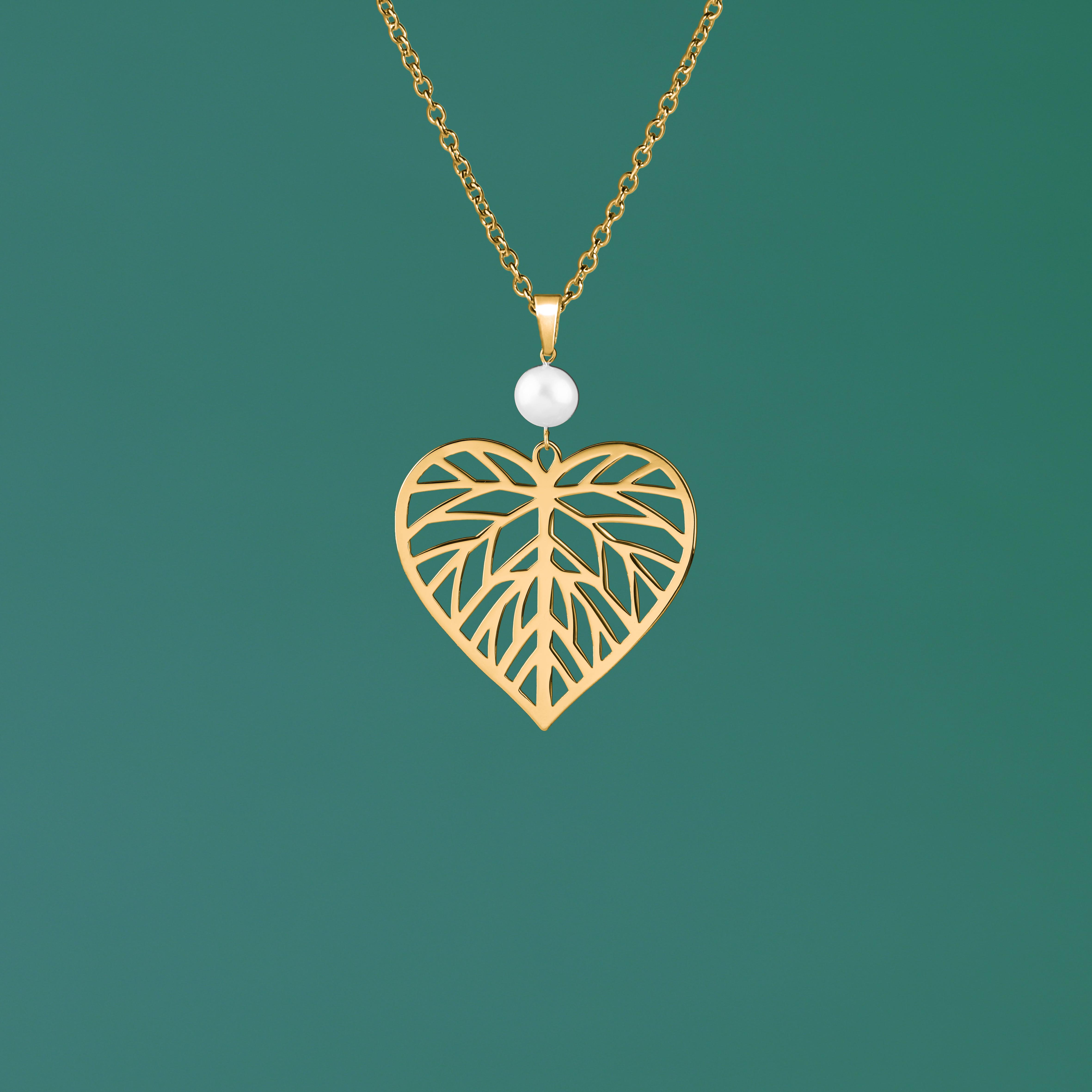 Prívesok lipový list - mini perla