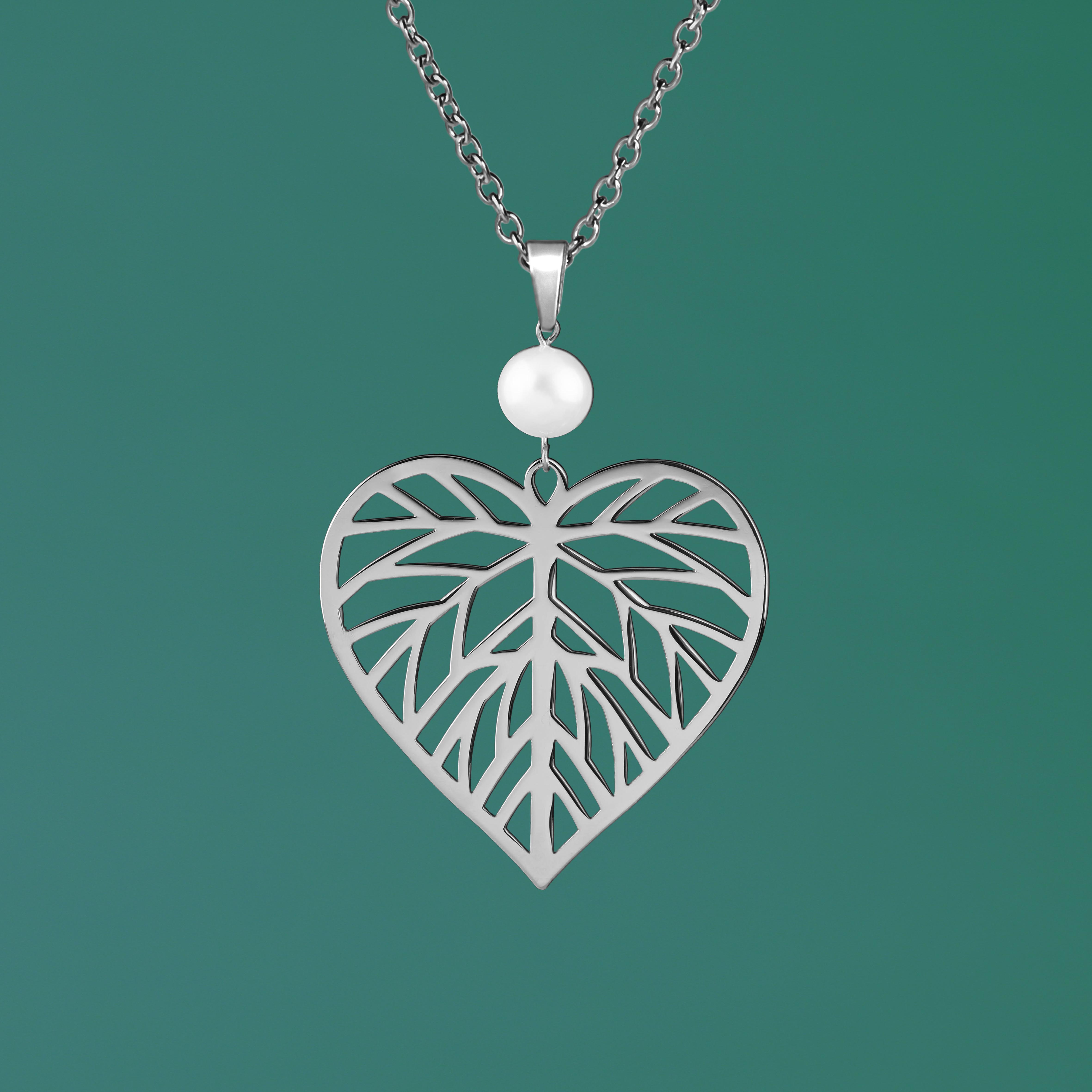 Prívesok lipový list + perla