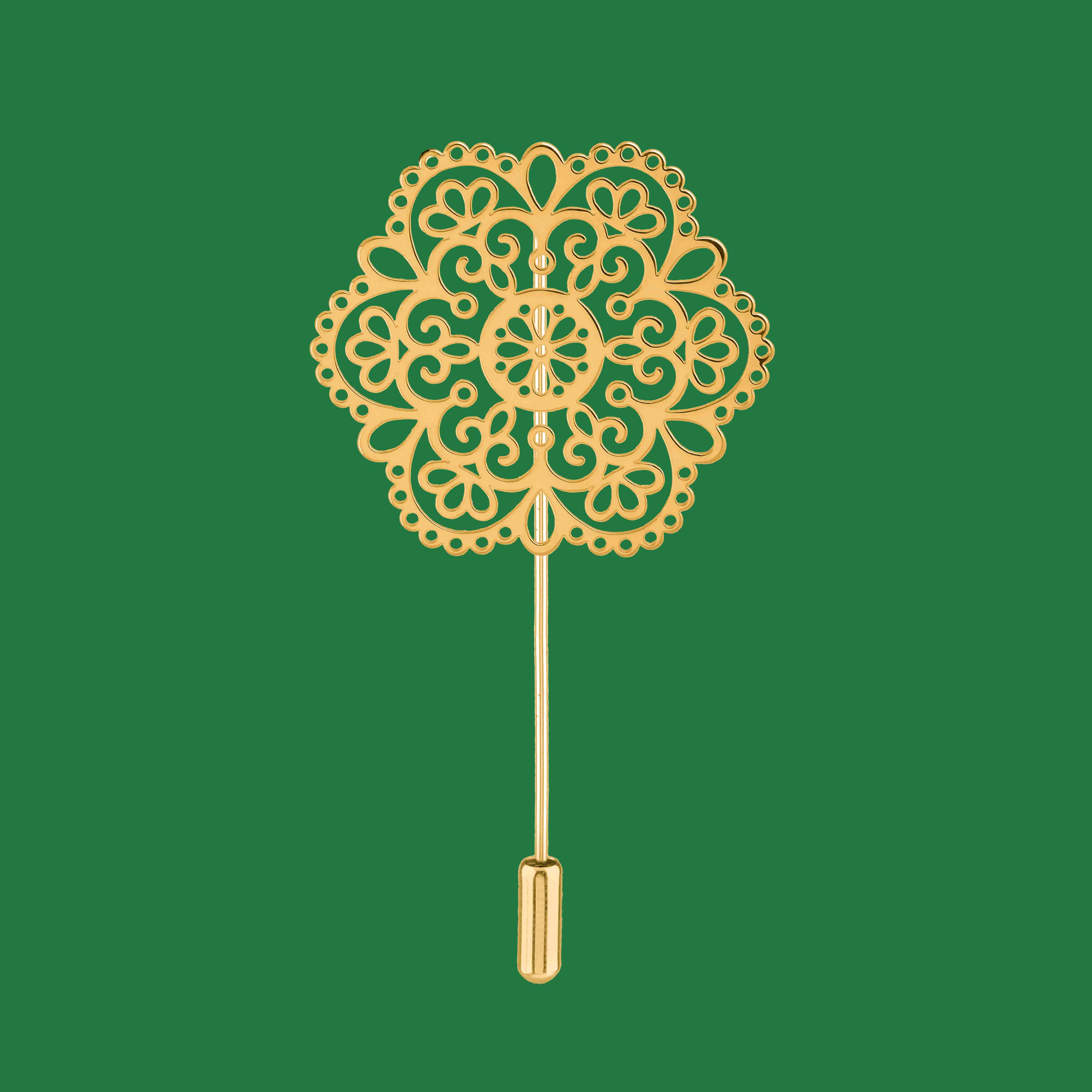 Brošňa ornament čipka margarétka