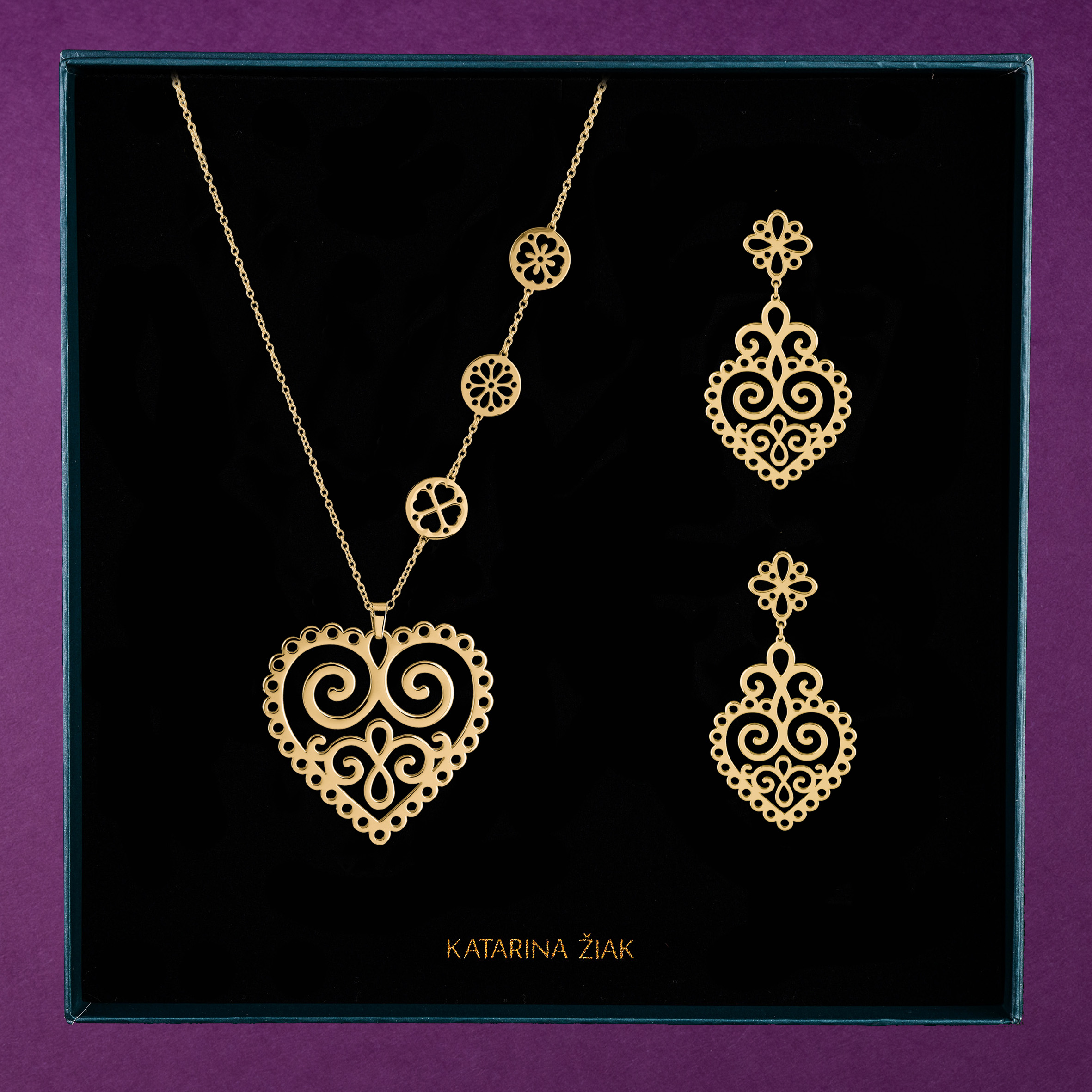 Set - Ornamentové srdcia 1