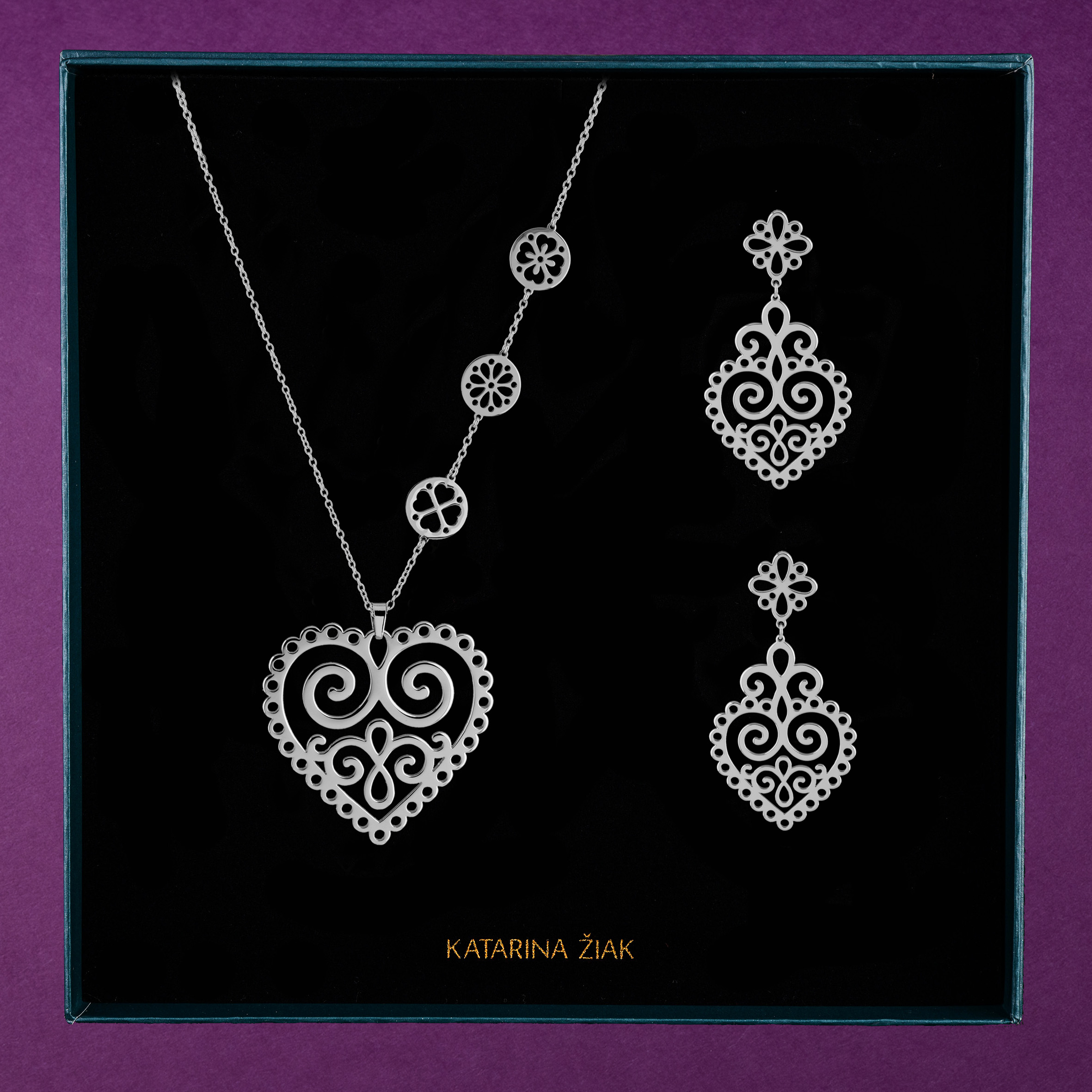 Set - Ornamentové srdcia 1