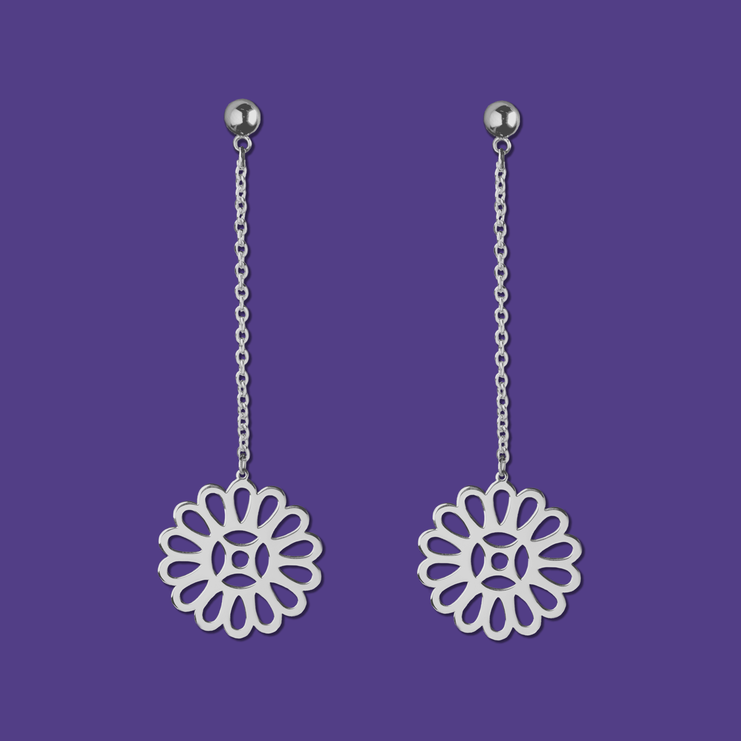 Náušnice Cíferská margréta na retiazke