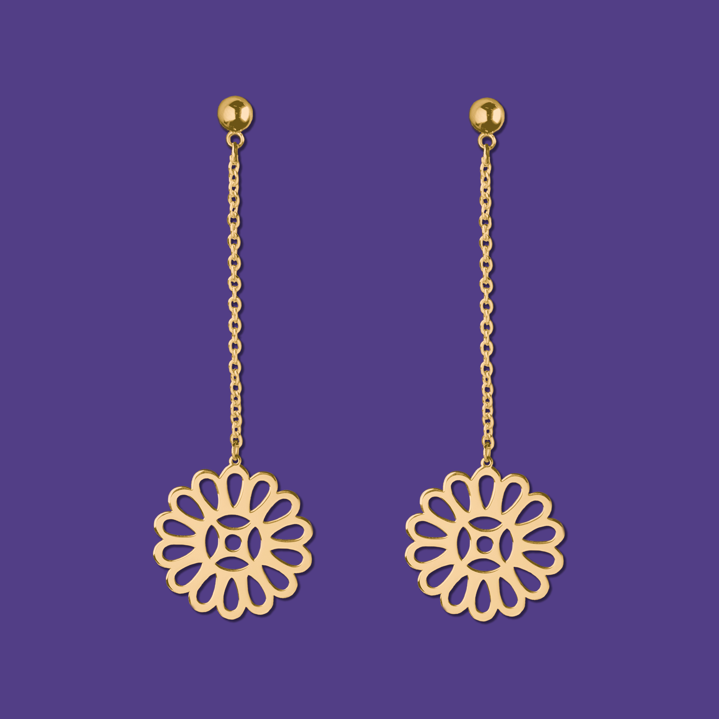 Náušnice Cíferská margréta na retiazke