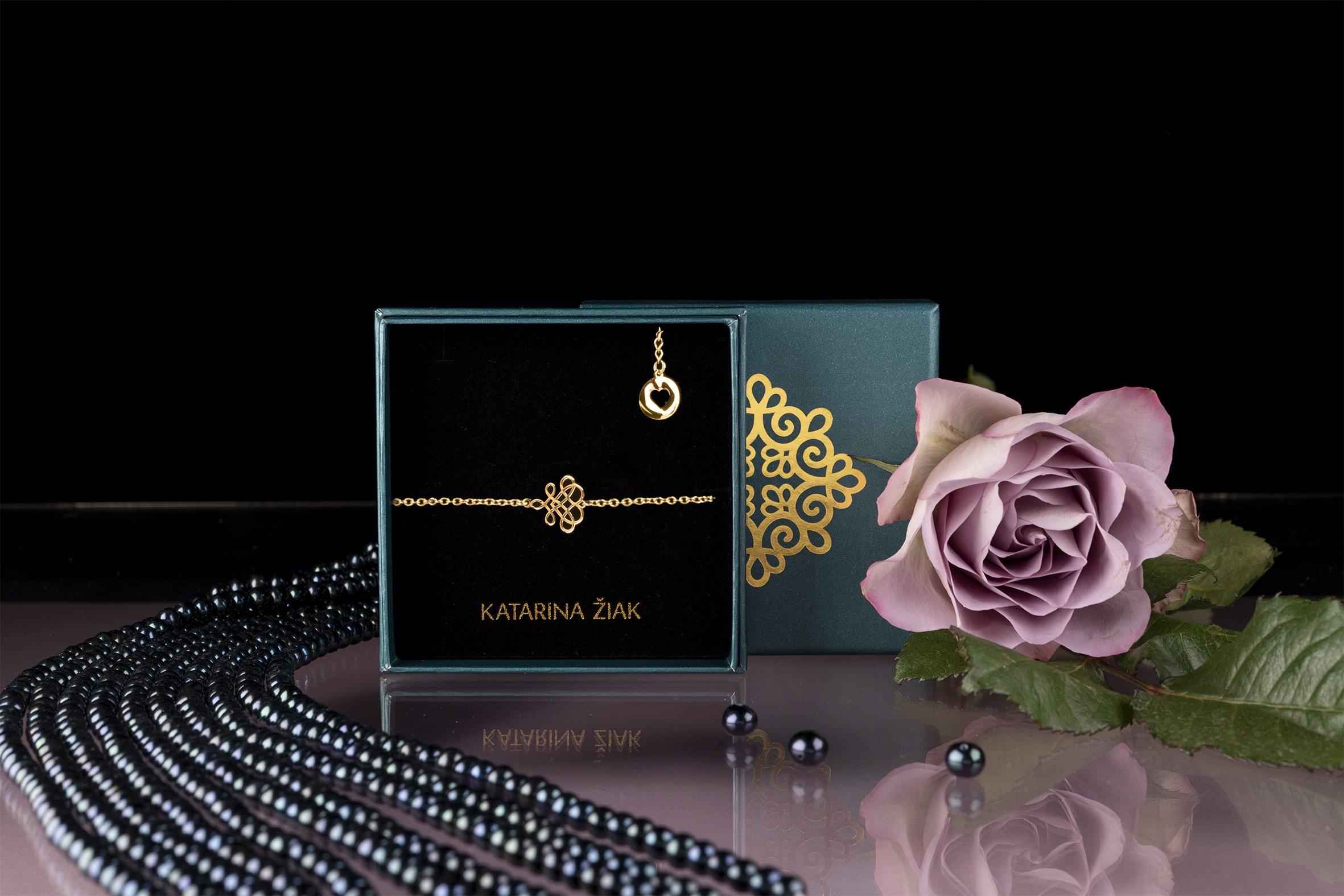 Náramok drotárske srdce 1 - retiazka