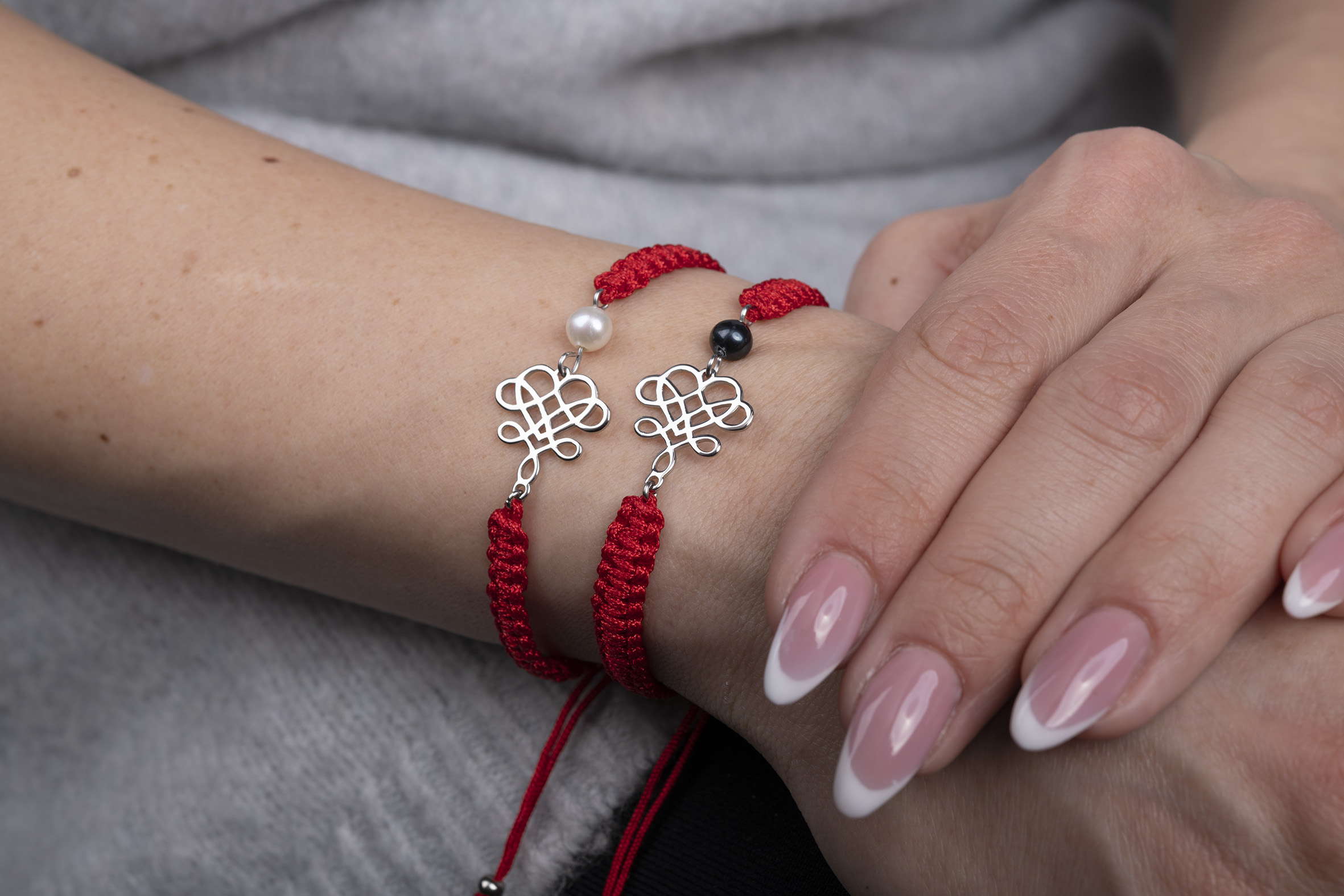 Set náramok drotárske srdce 1- šnúrka + perly