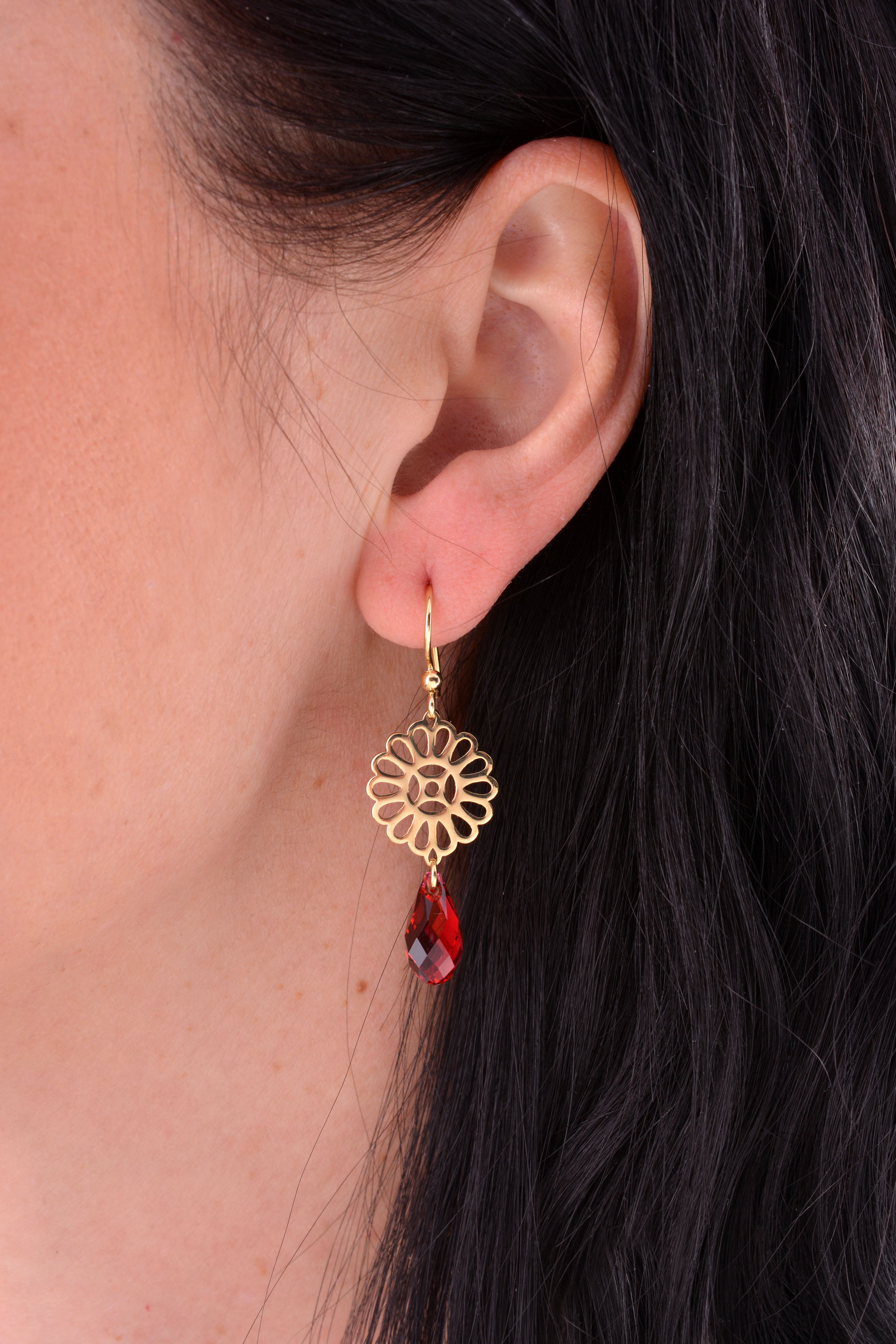 Náušnice cíferská margaréta - Swarovski