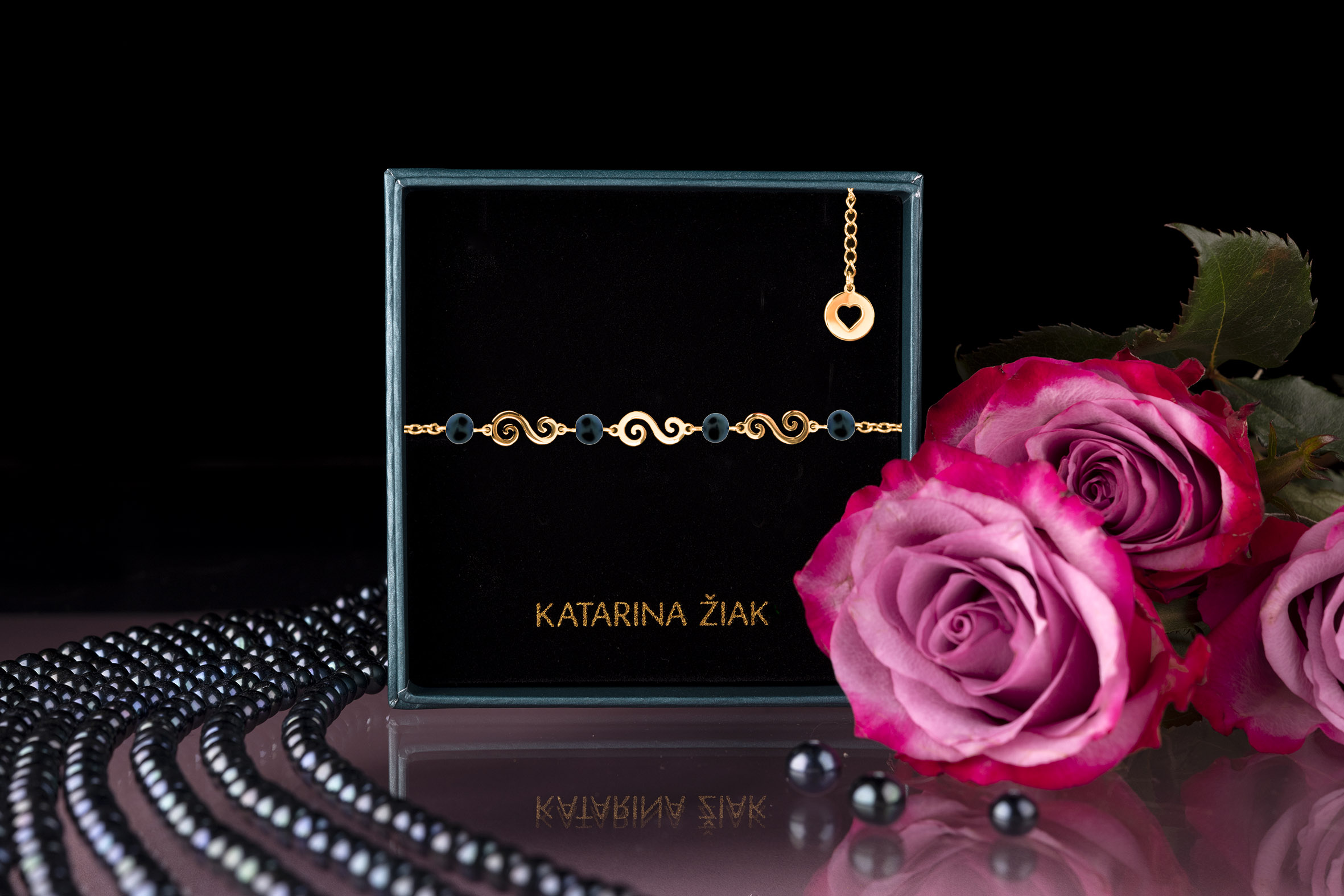 Náramok drotárske slučky 3 + perly