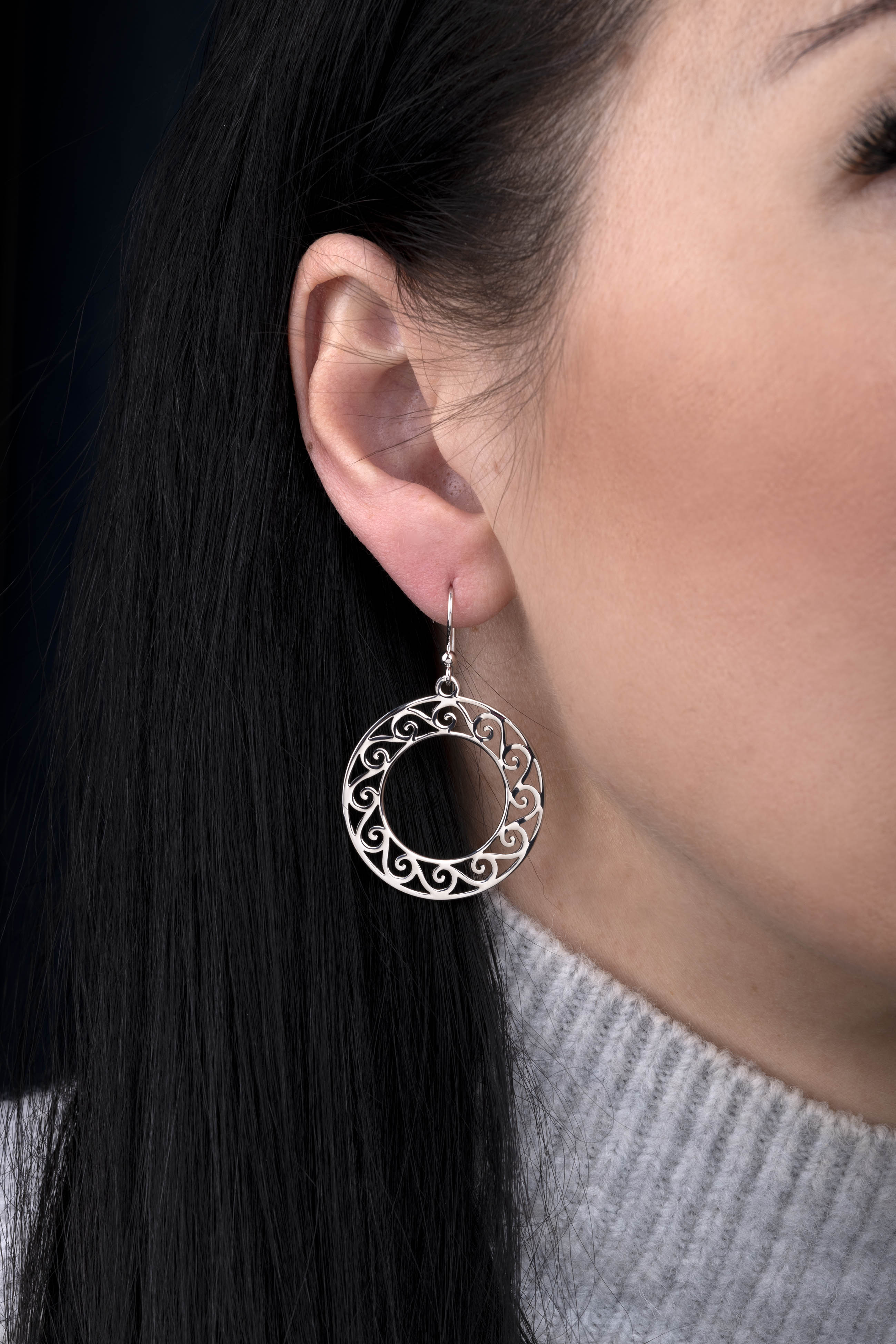 Náušnice drotársky kruh špirála 1