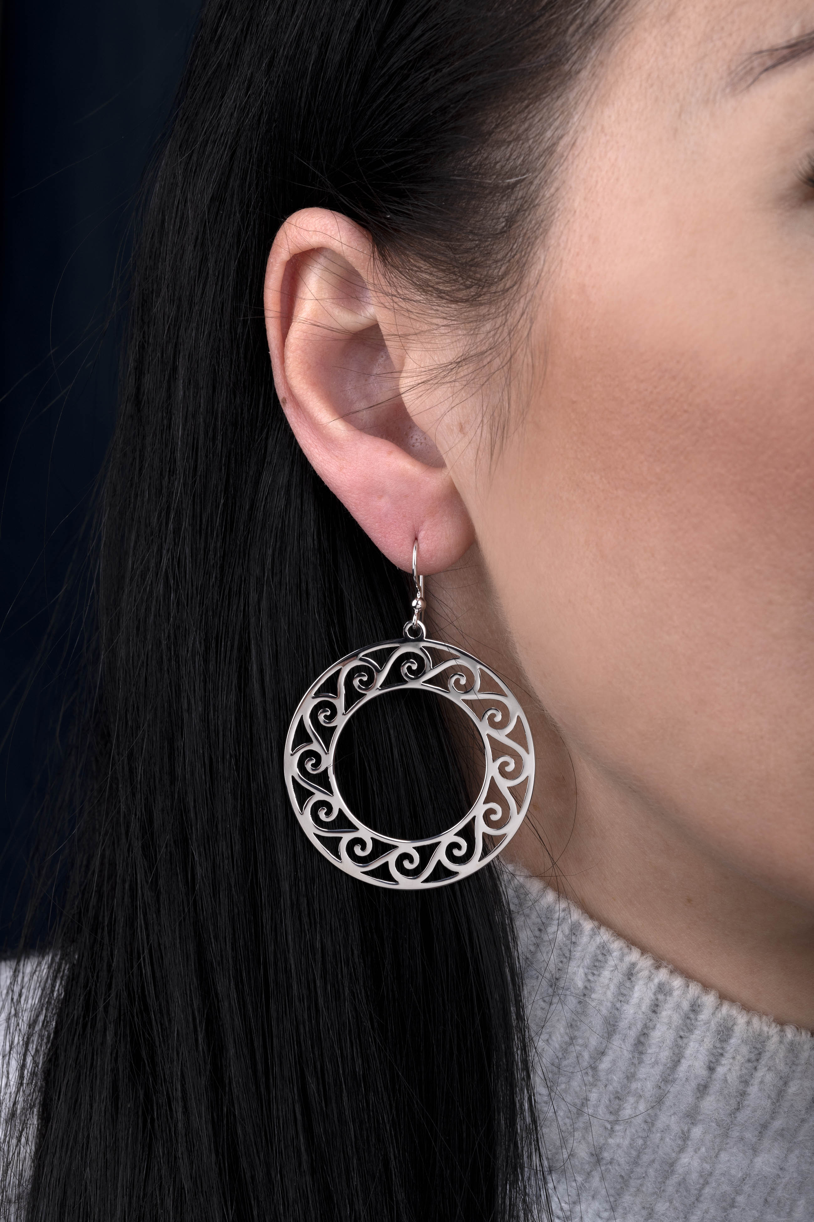 Náušnice drotársky kruh špirála 1