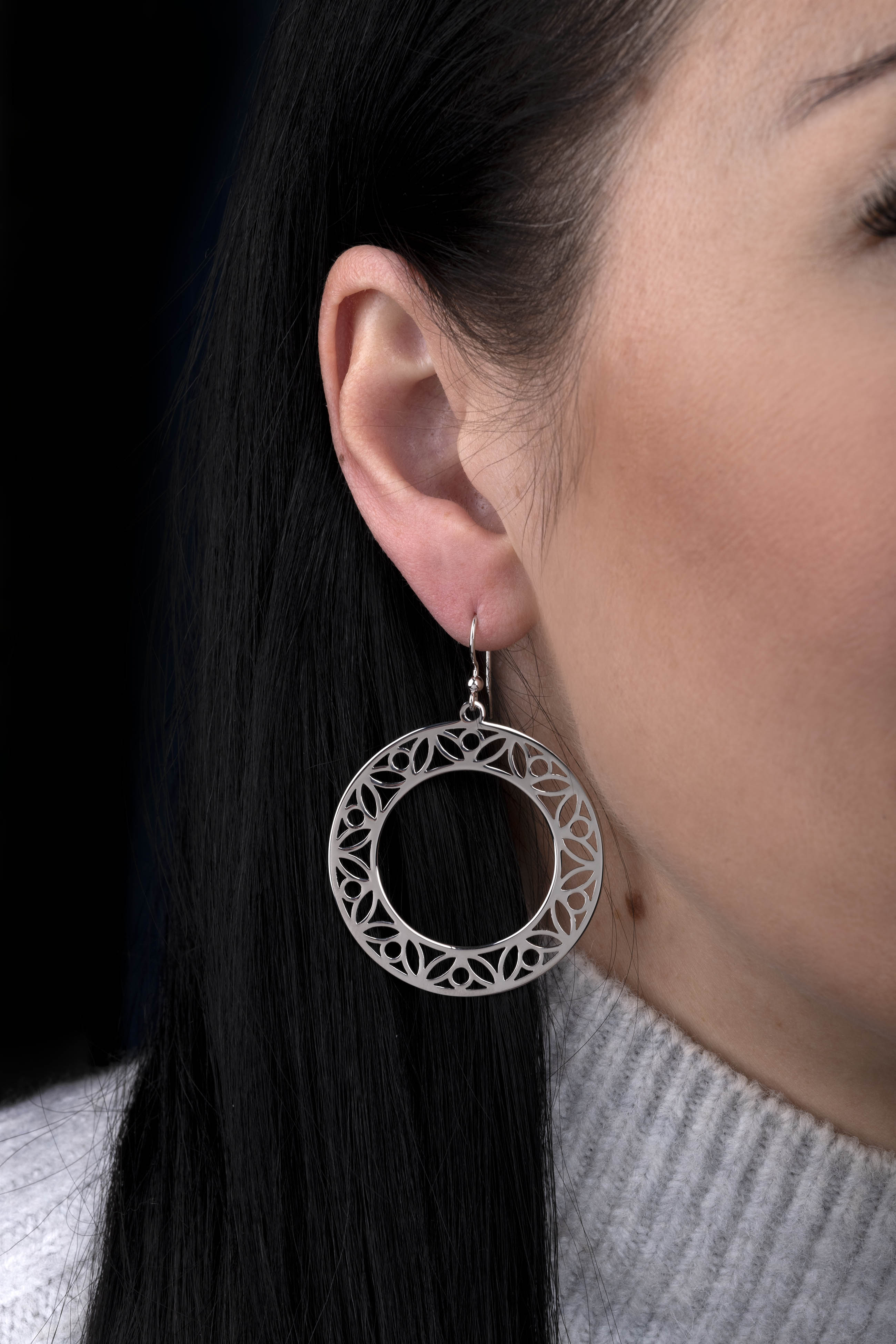 Náušnice drotársky kruh trojlístok 1