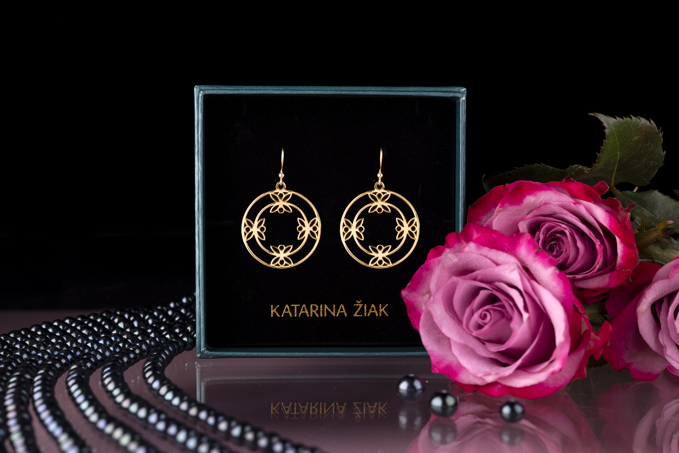 Náušnice drotársky kruh trojlístok 2