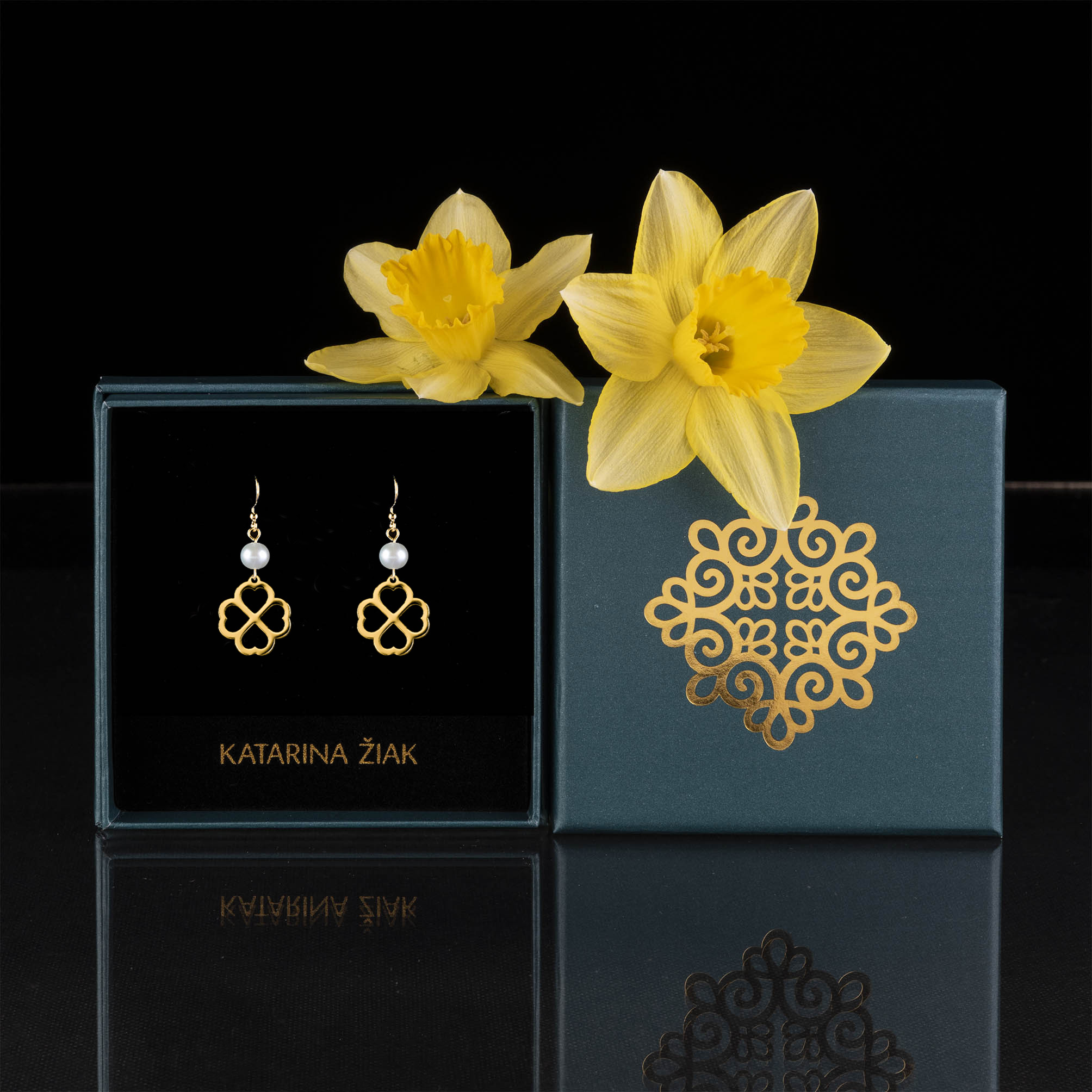 Náušnice Malý kúsok šťastia 6 + perla