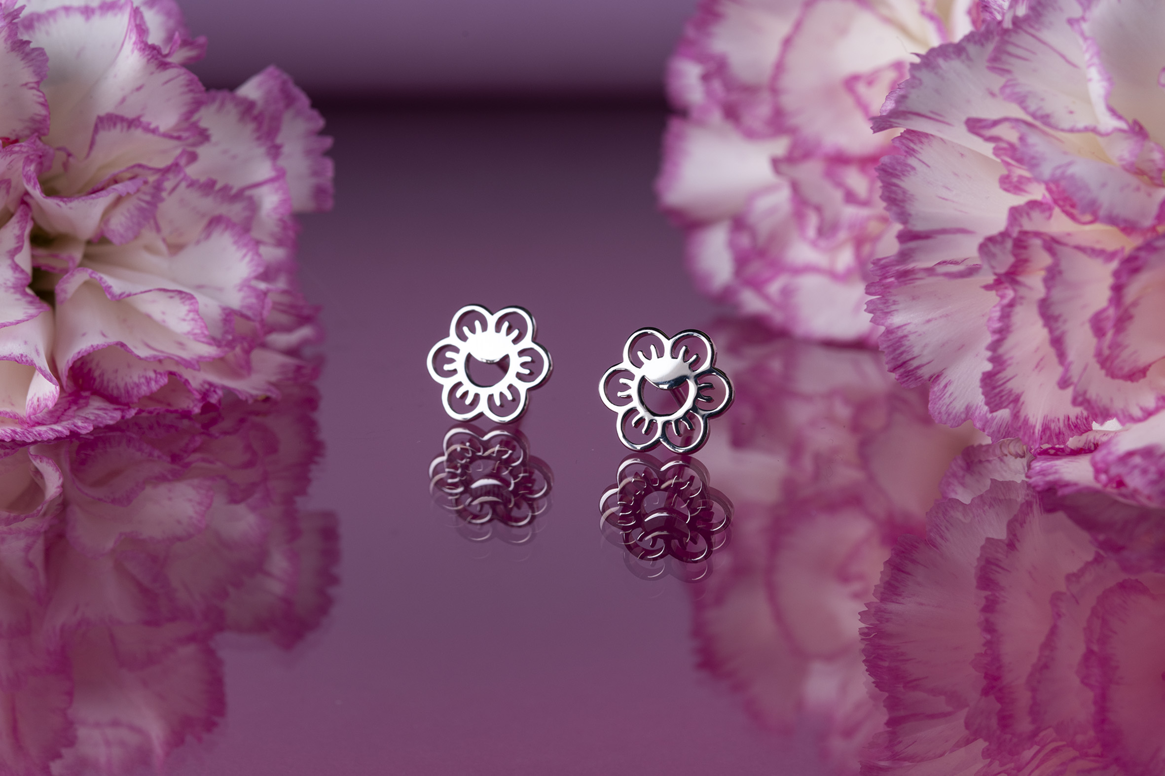 Napichovacie náušnice - kvietok Veronika