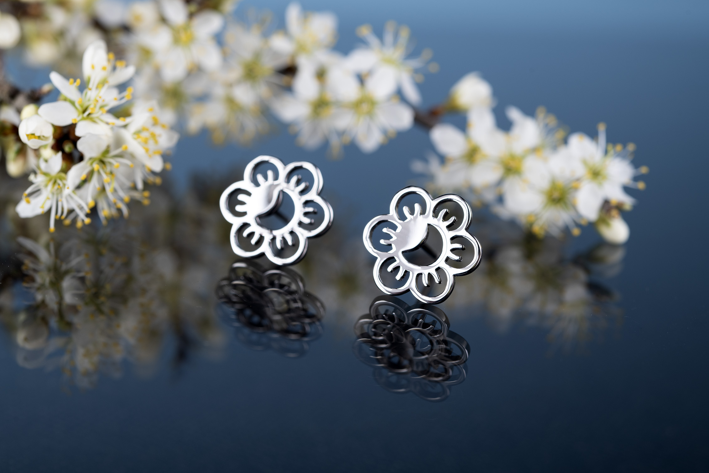 Napichovacie náušnice - kvietok Veronika