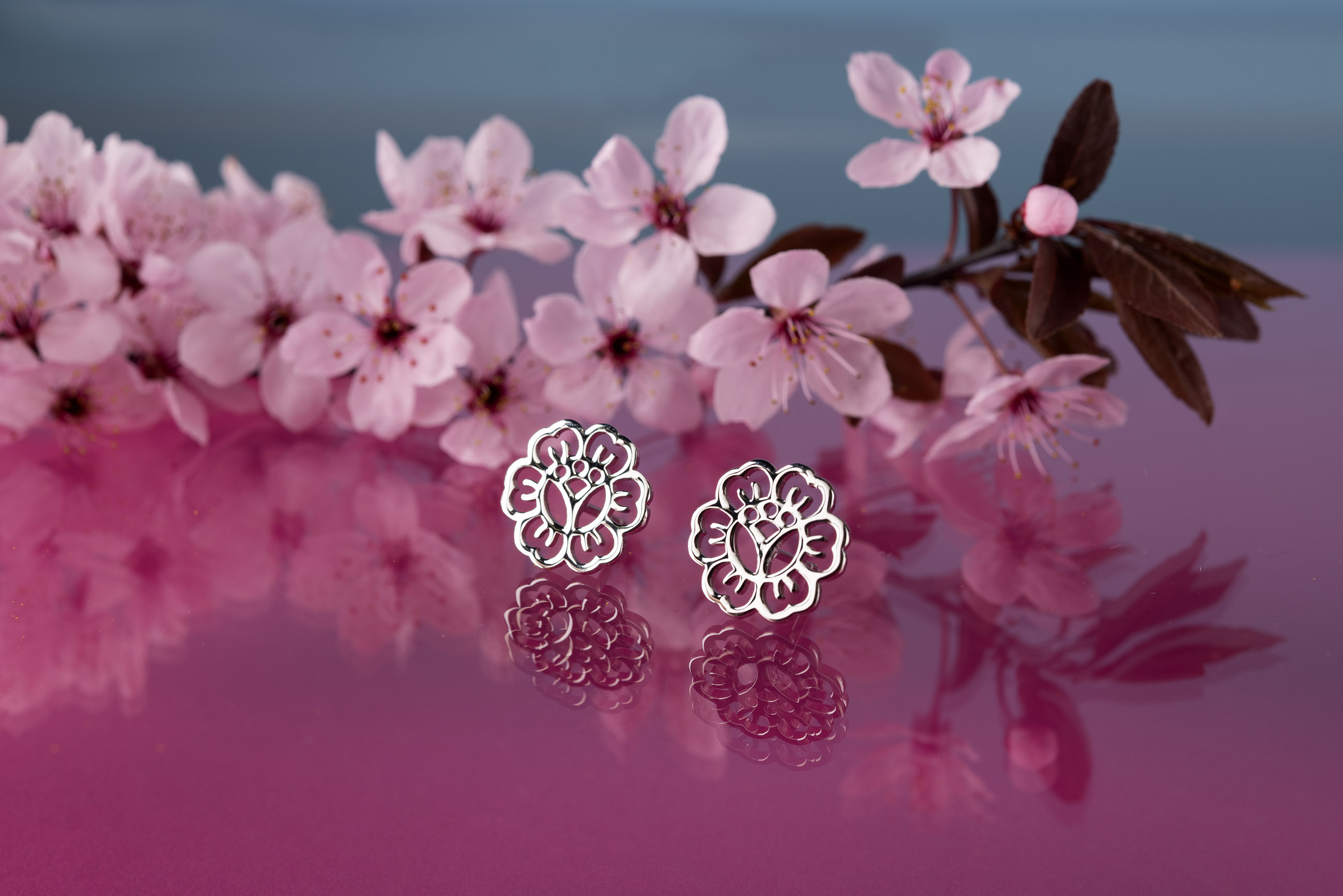 Napichovacie náušnice - kvietok 1 Ábelová mak