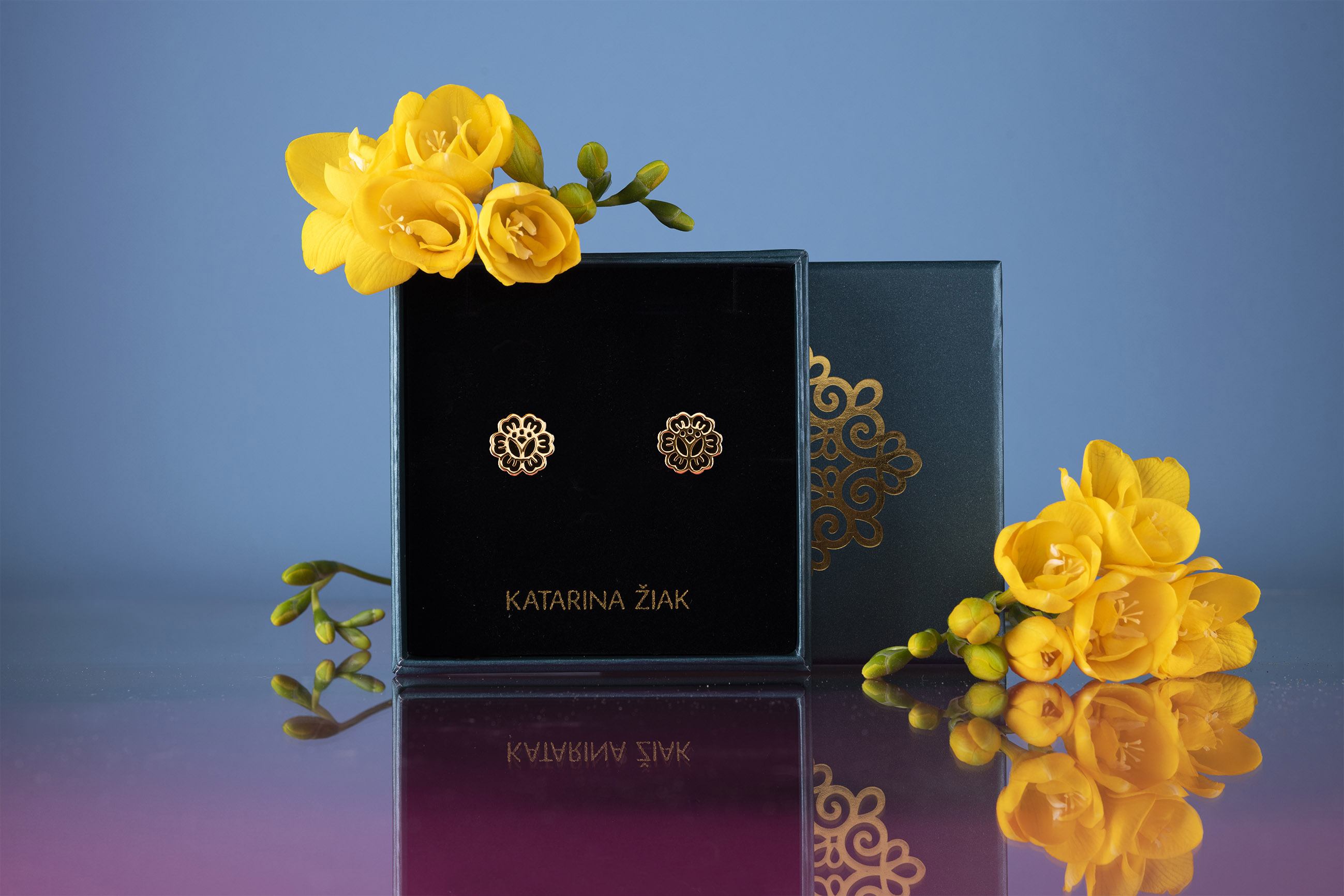 Napichovacie náušnice - kvietok 1 Ábelová mak