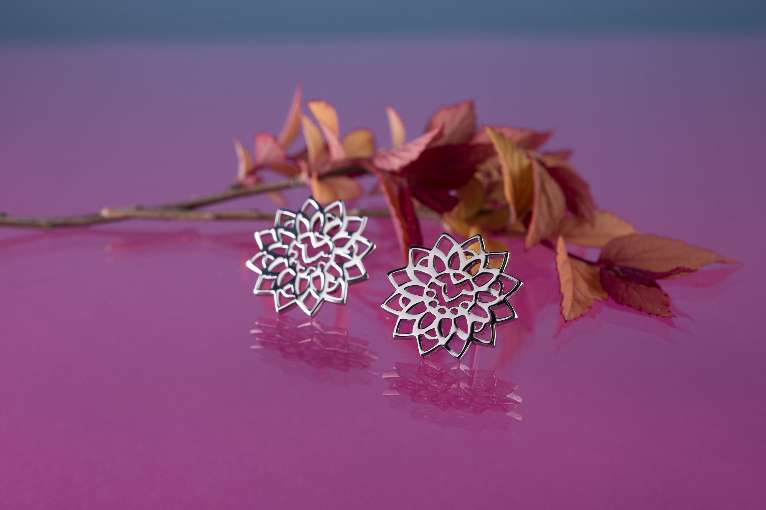 Napichovacie náušnice - slnečnica