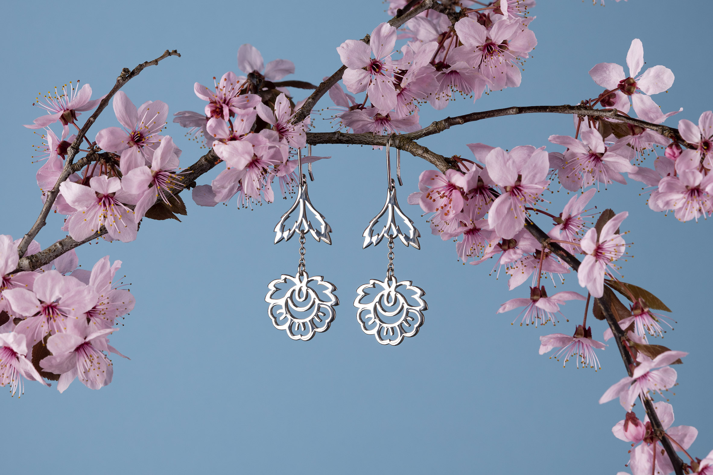 Náušnice kvietok 2 s lístkom