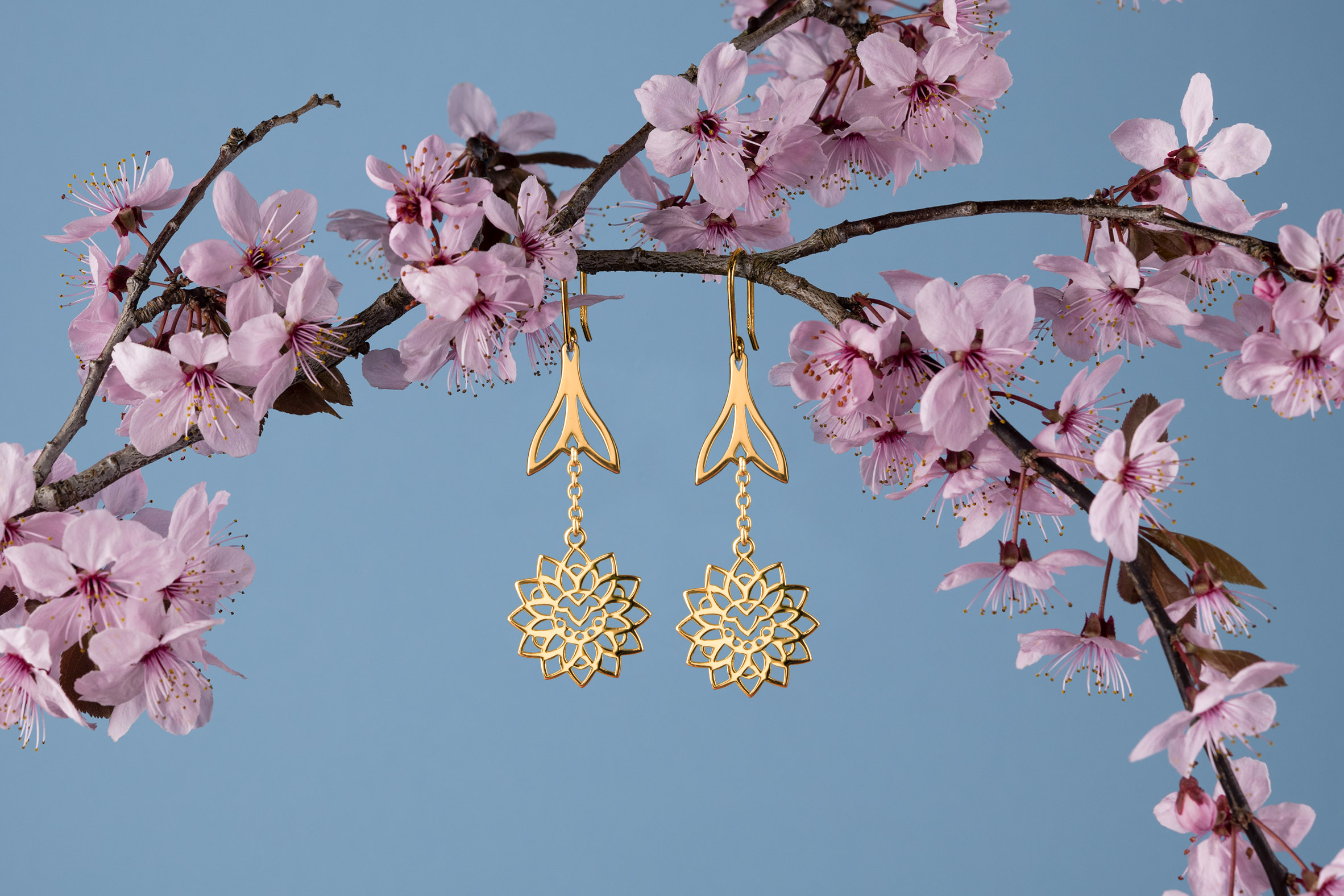 Náušnice slnečnica s lístkom