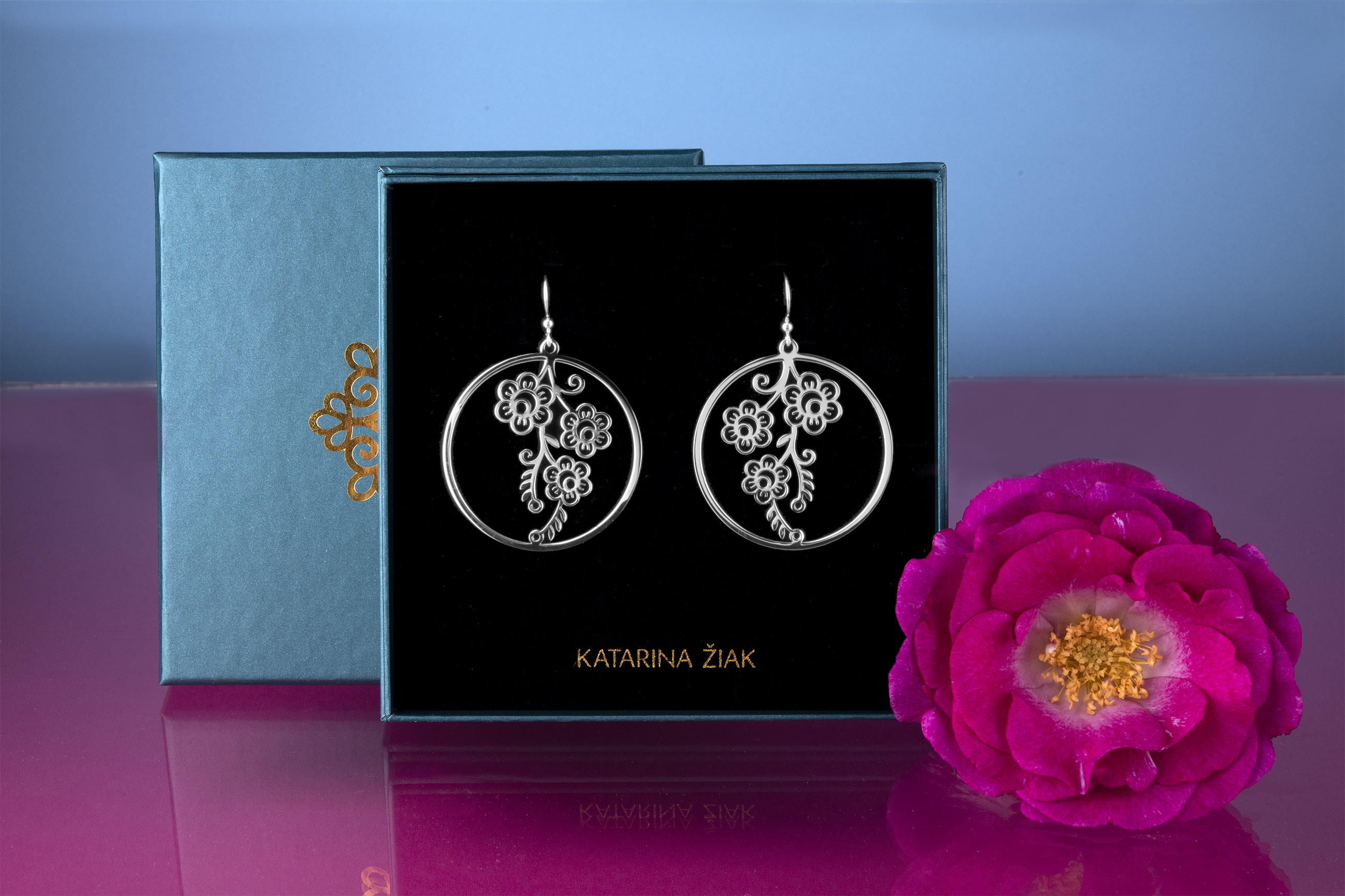 Náušnice kvietok Veronika - kruh 1