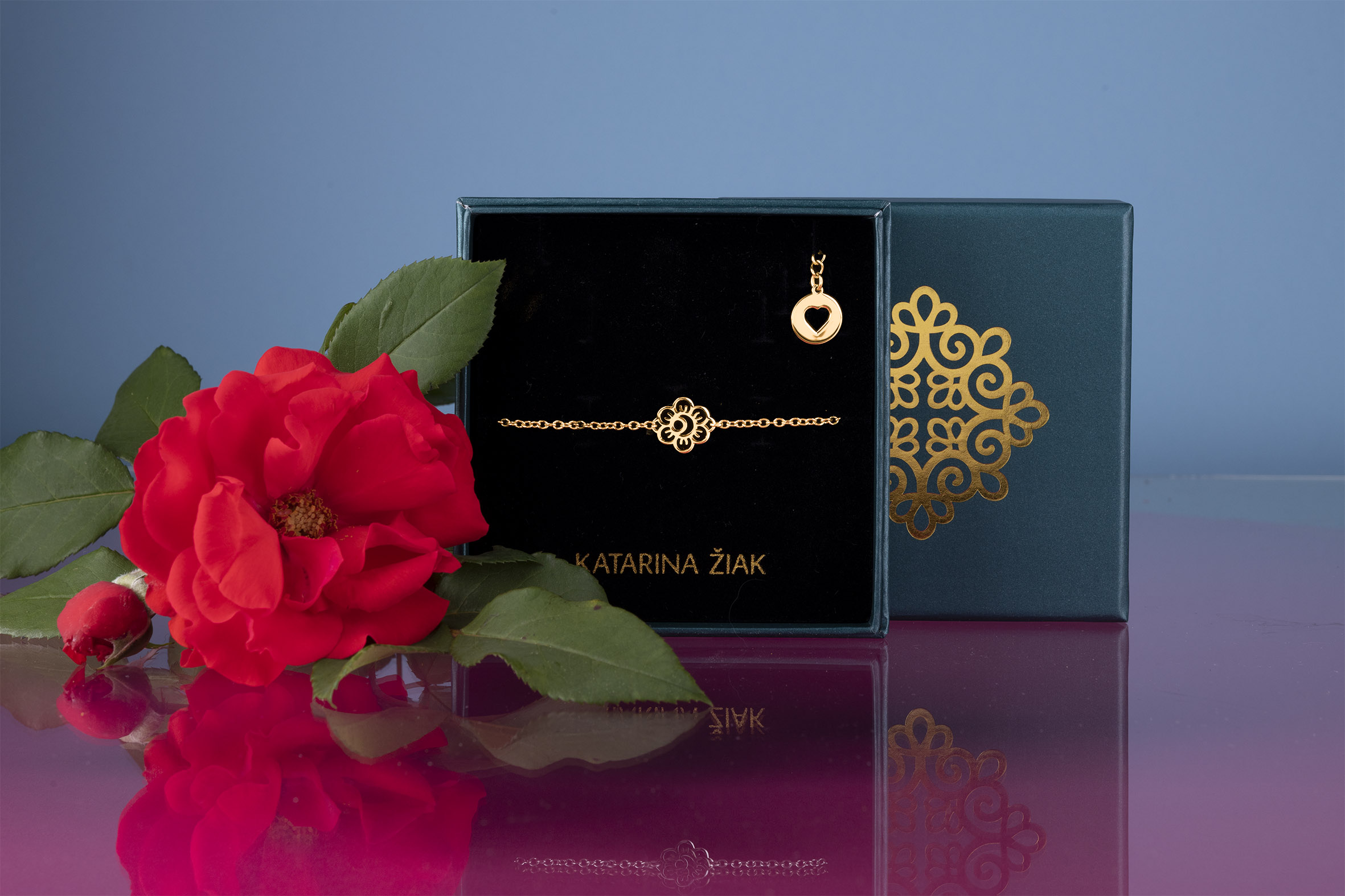 Náramok kvietok Veronika - retiazka