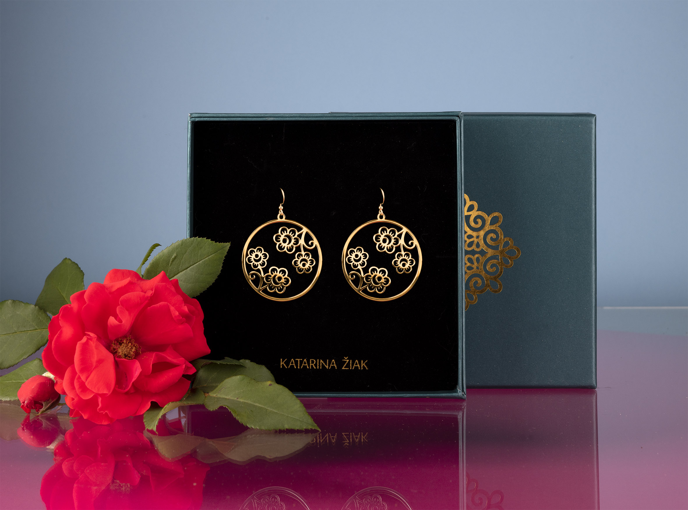 Náušnice kvietok Veronika - kruh 2