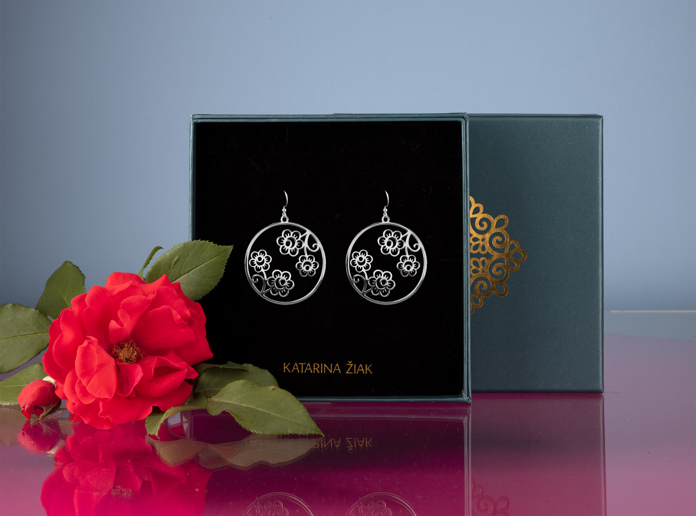 Náušnice kvietok Veronika - kruh 2