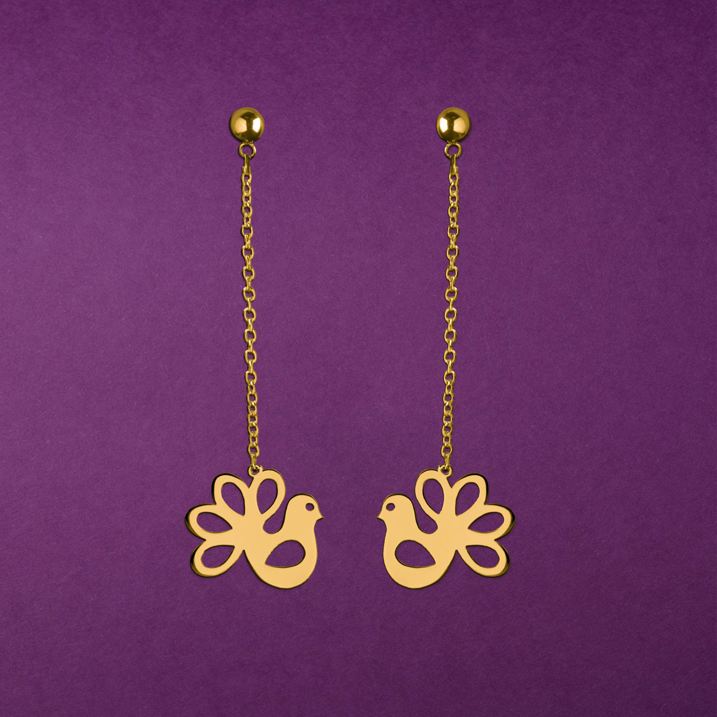 Náušnice holubice mini na retiazke