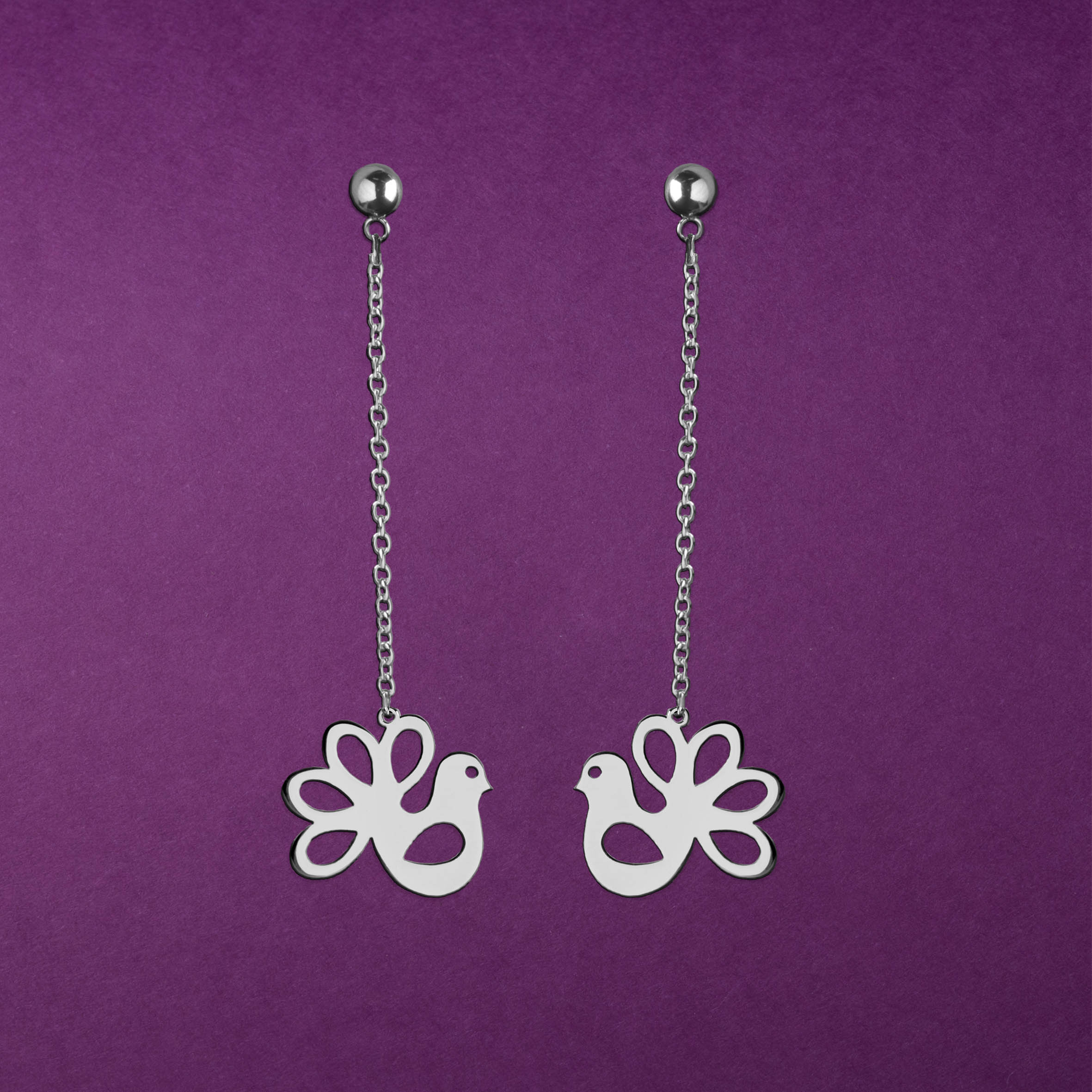 Náušnice holubice mini na retiazke