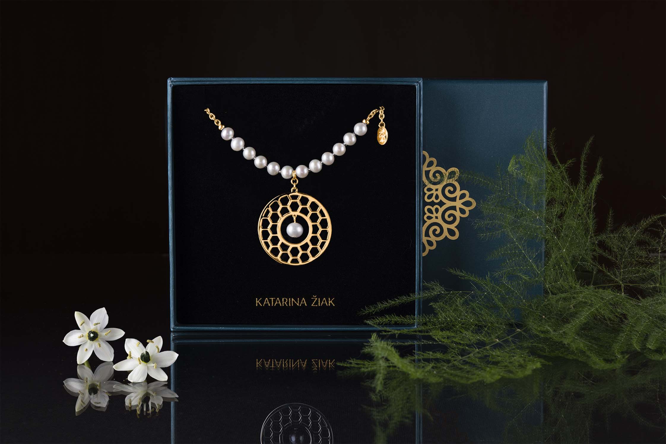 Prívesok golf kruh +perly