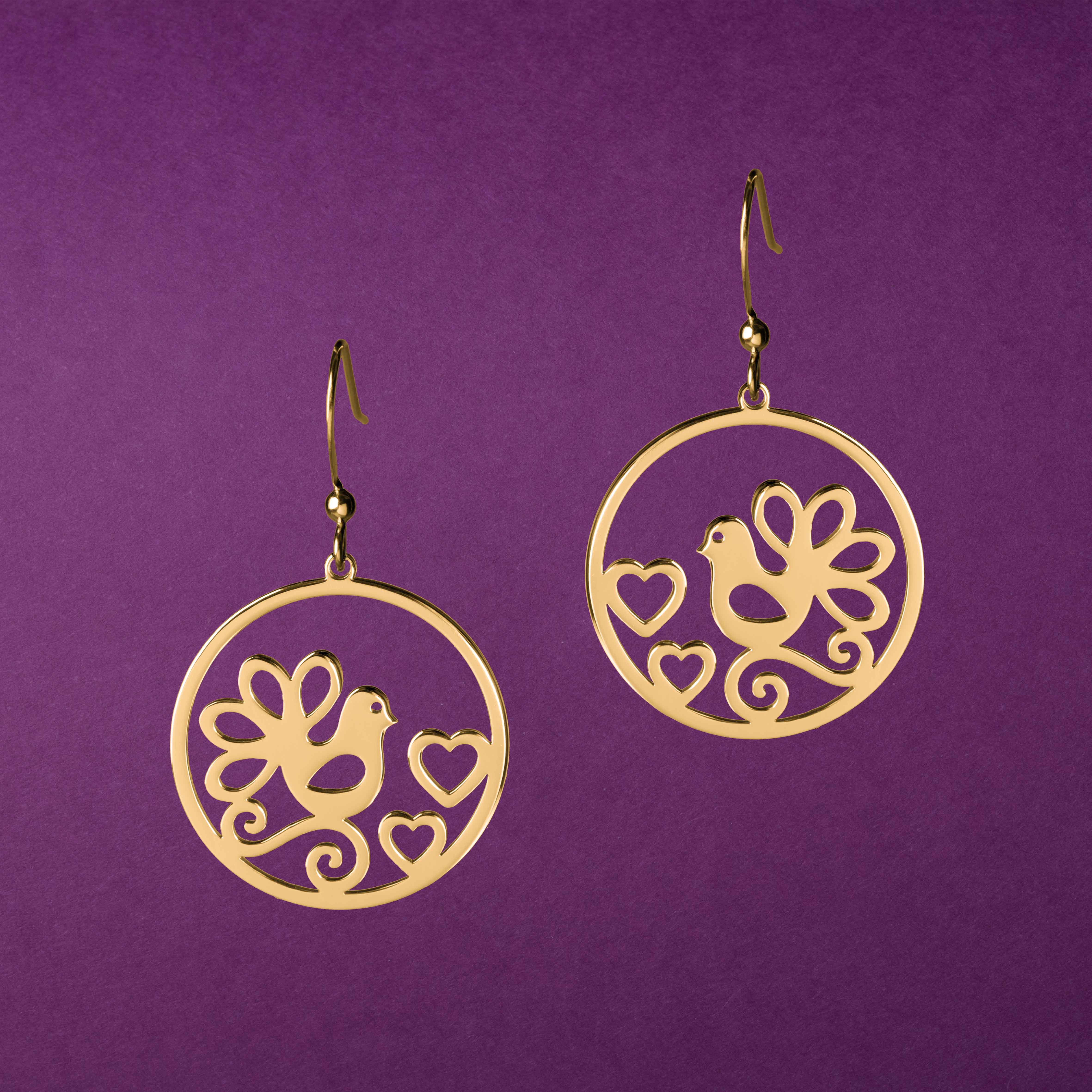 Náušnice holubica kruh