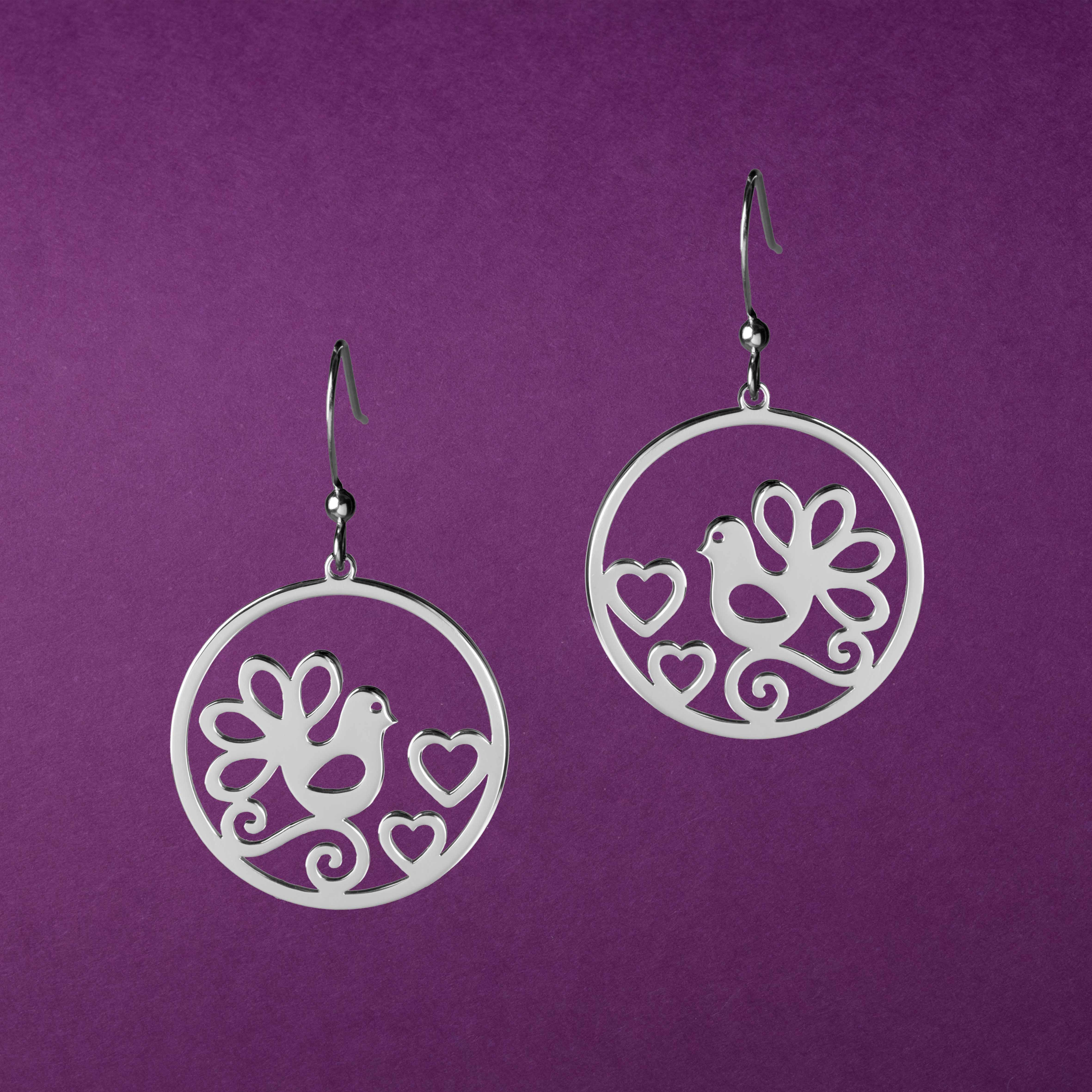 Náušnice holubica kruh