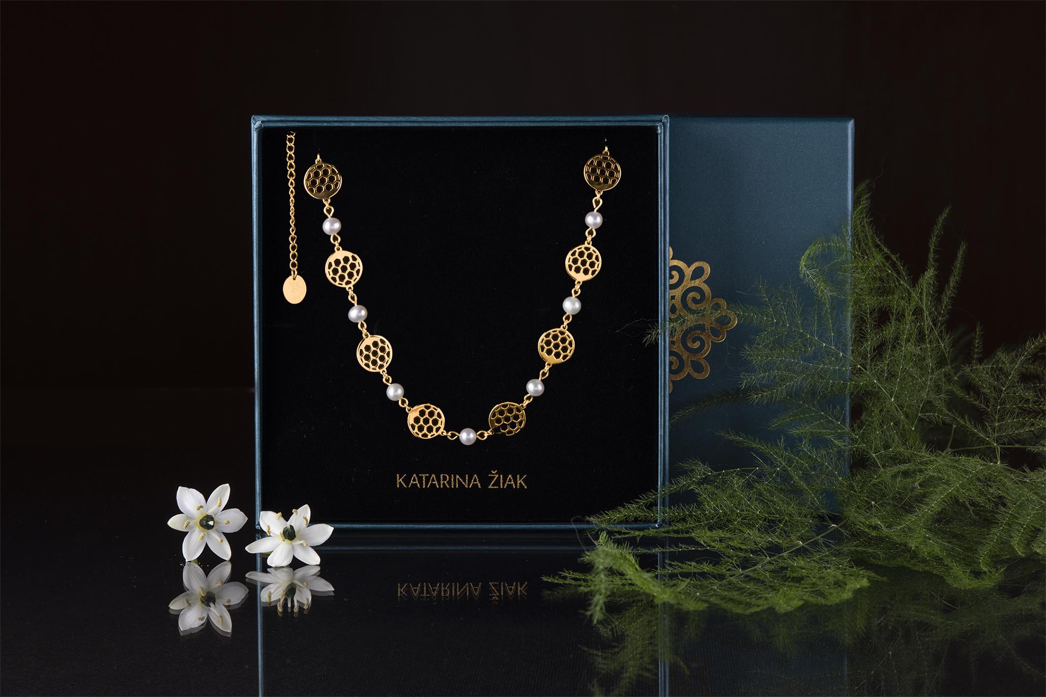 Náhrdelník golf mini + perly