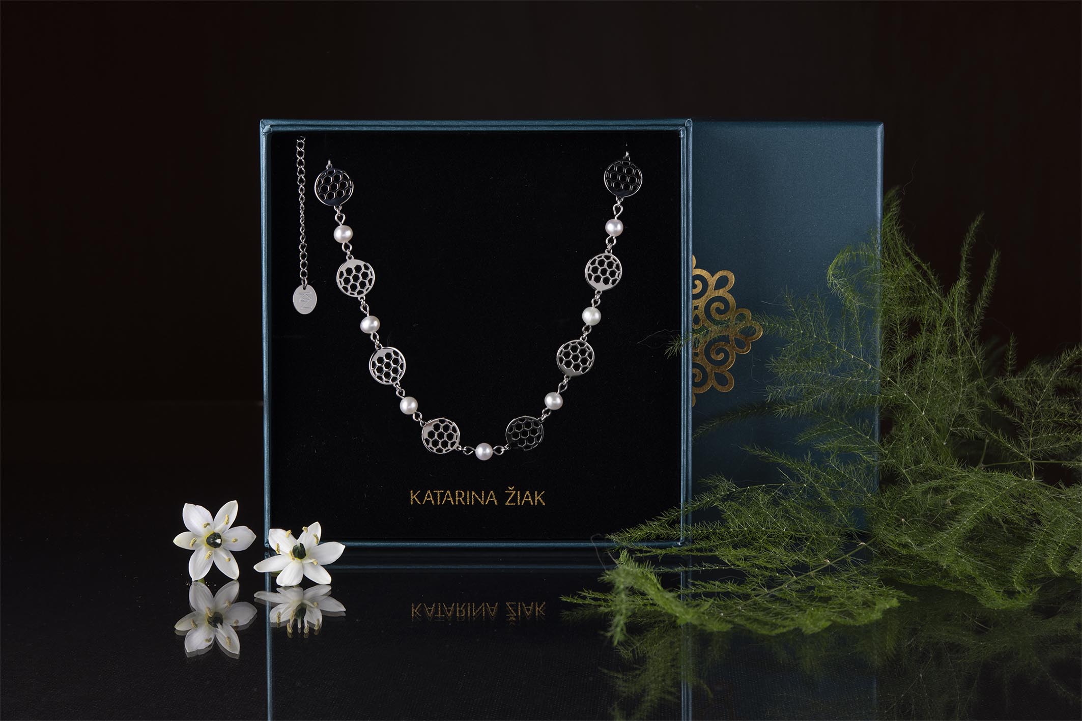 Náhrdelník golf mini + perly