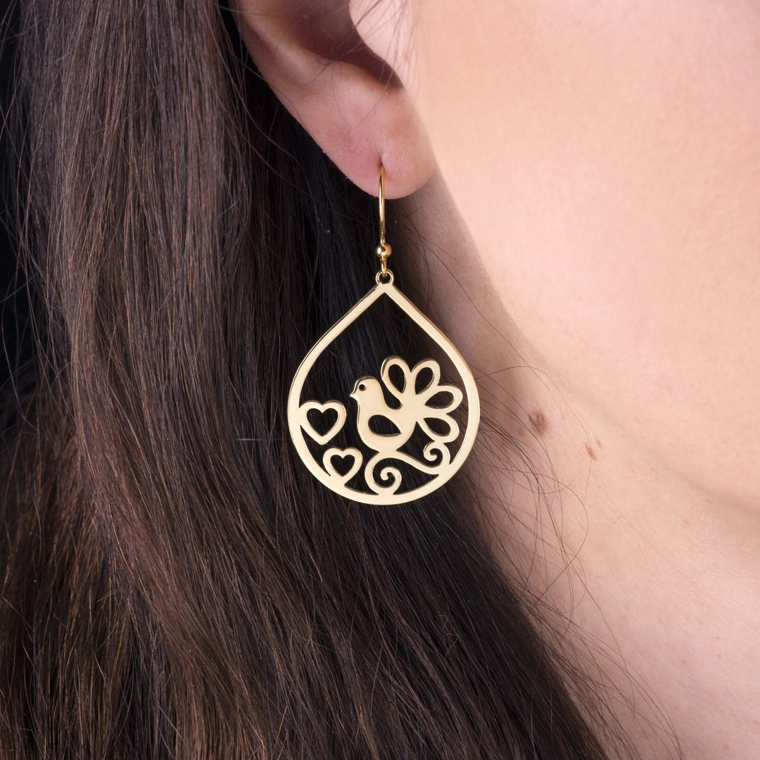 Náušnice holubica - slza