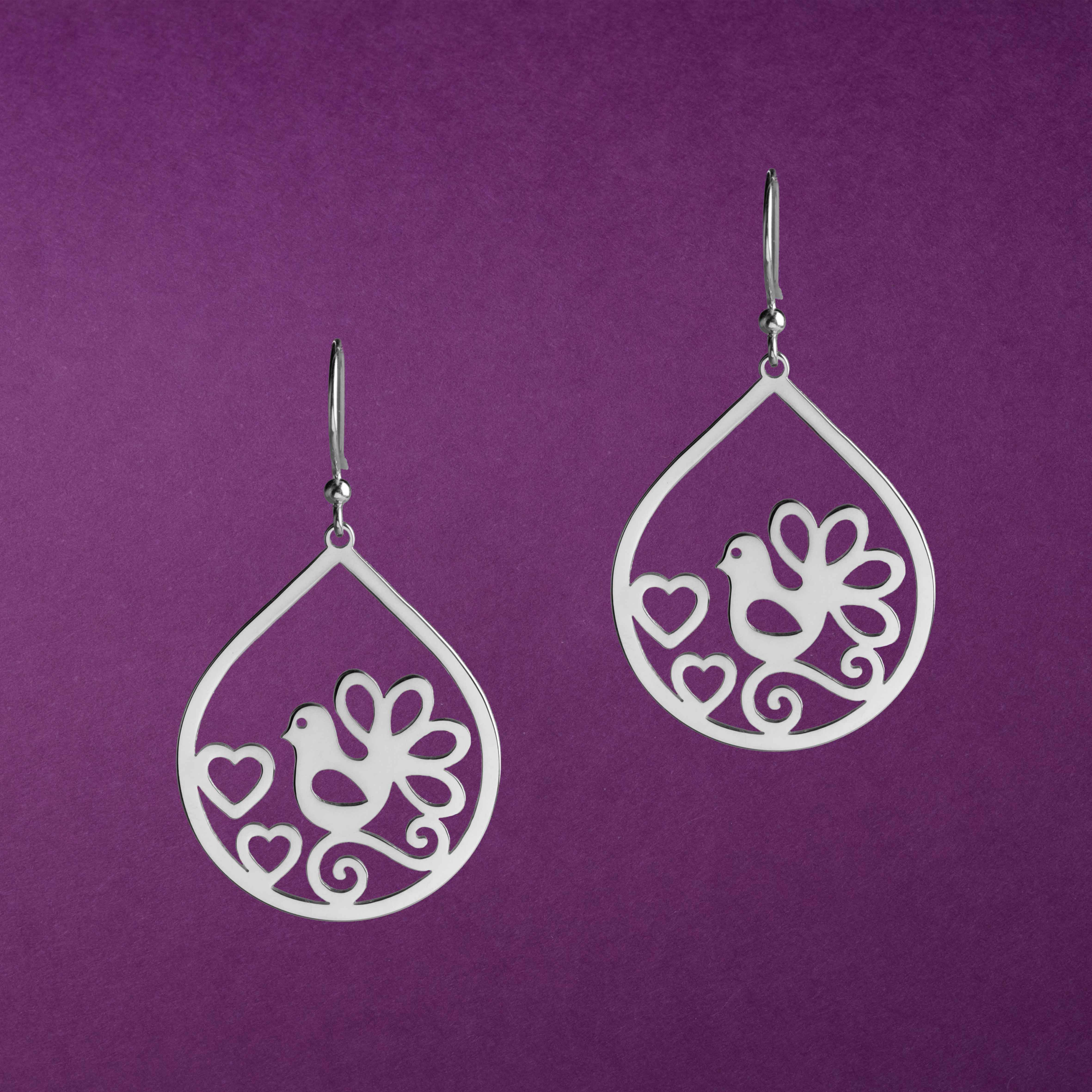 Náušnice holubica - slza