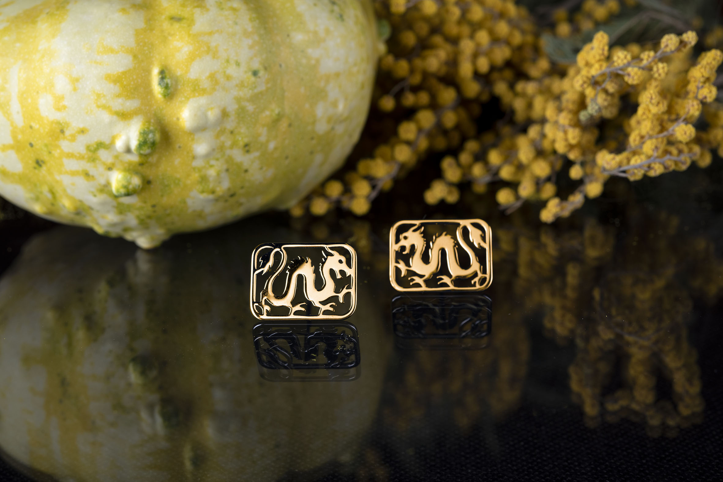 Napichovacie náušnice drak