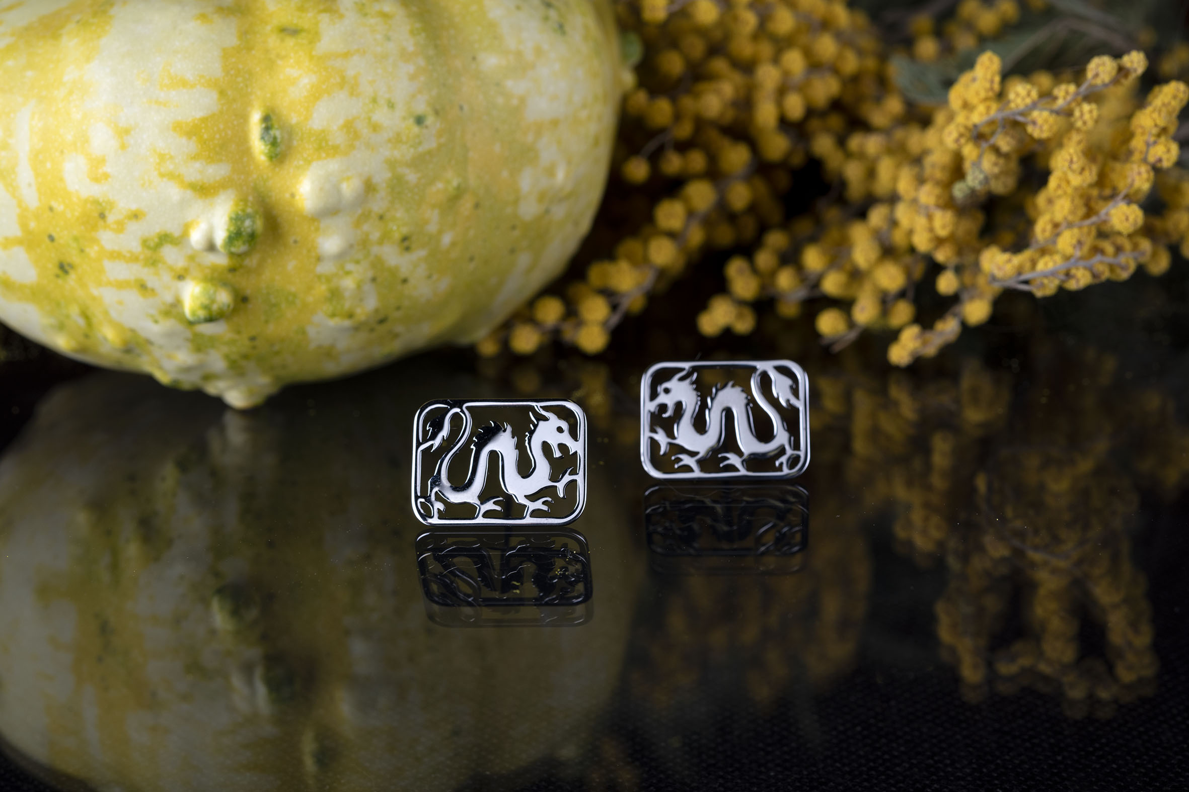 Napichovacie náušnice drak