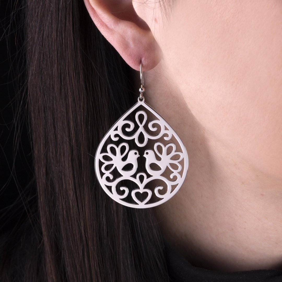 Náušnice holubice - slza