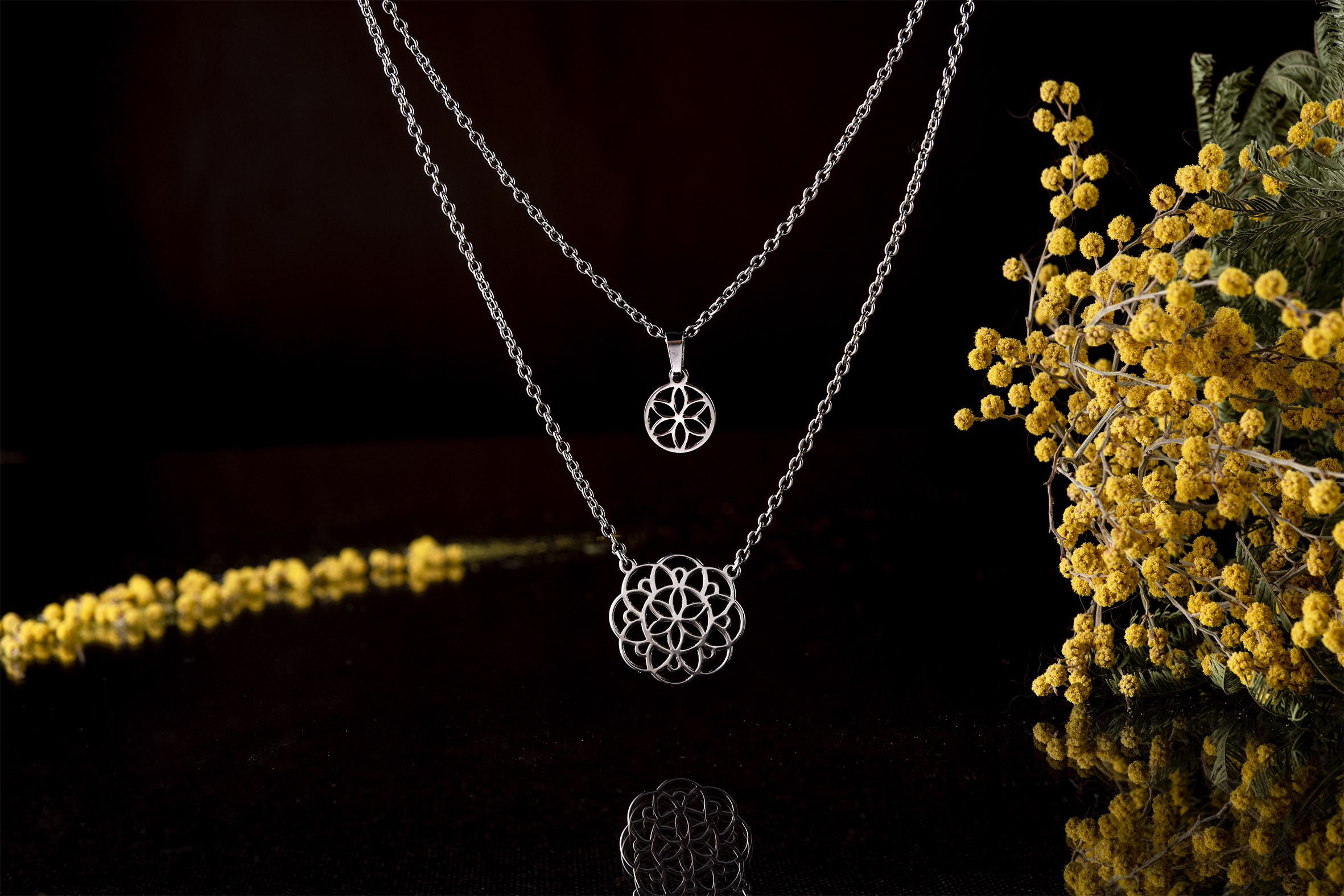 Dvojradový náhrdelník Kvet života – kruh