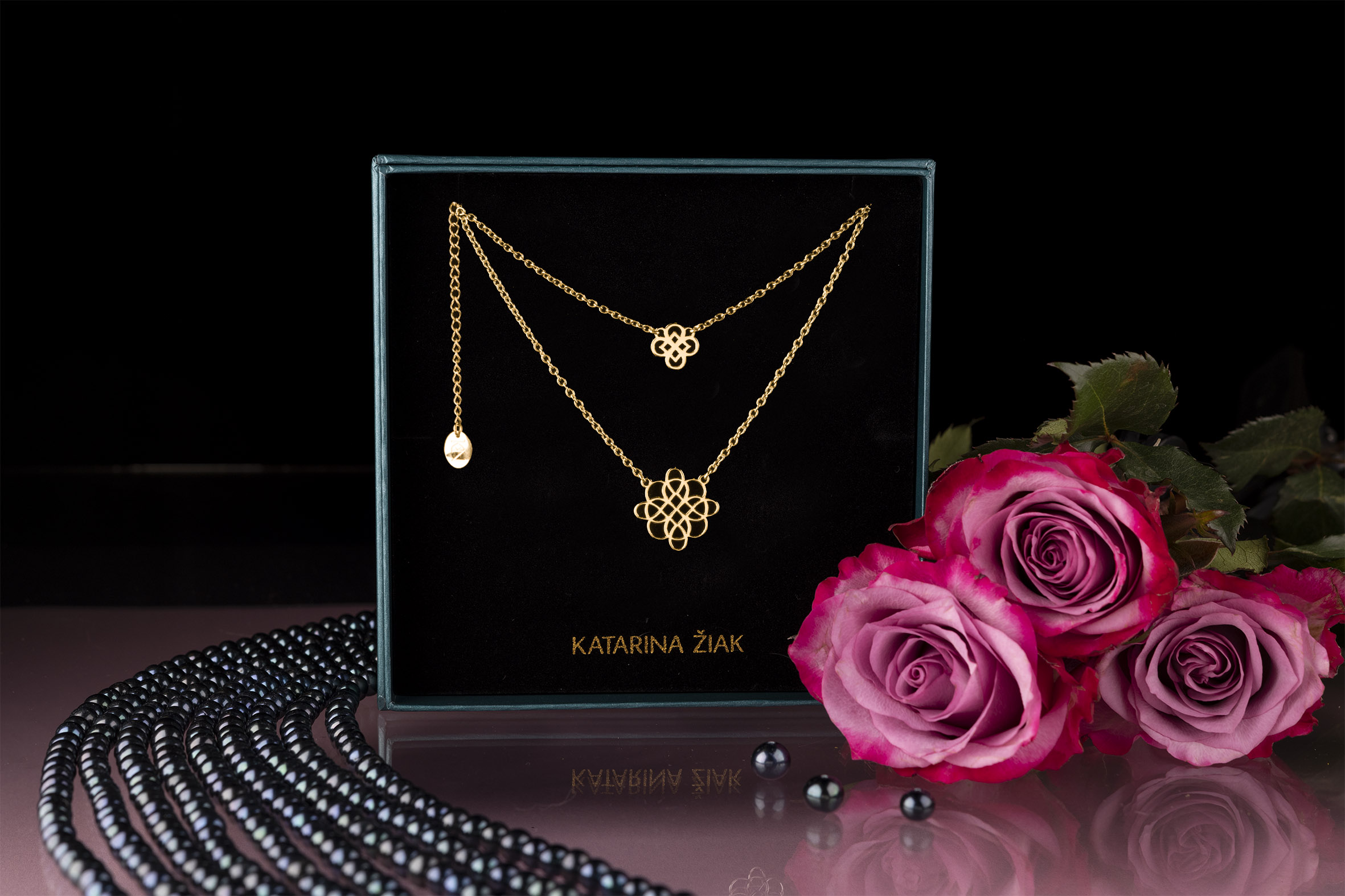 Dvojradový náhrdelník drotársky ornament 1