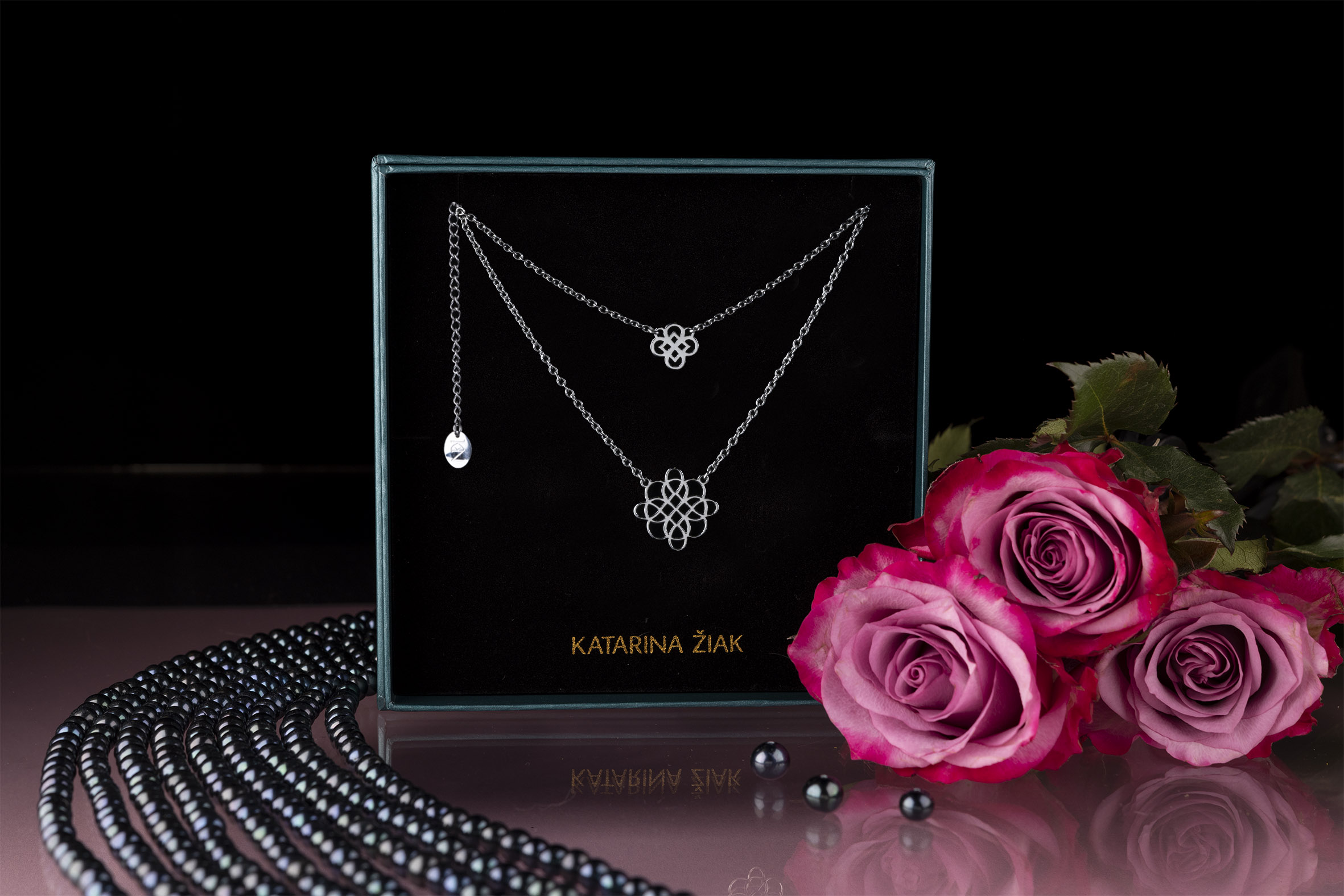 Dvojradový náhrdelník drotársky ornament 1