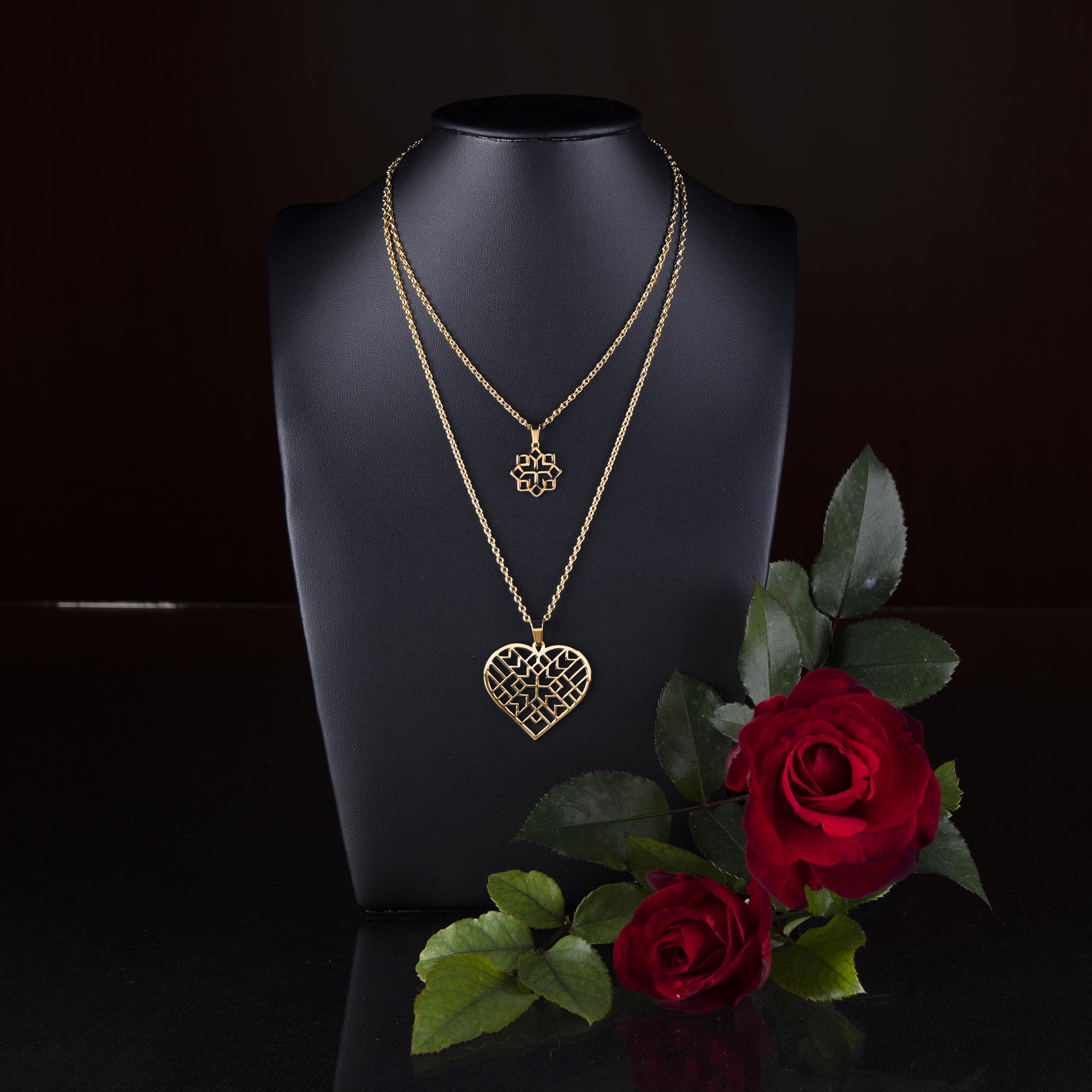 Dvojradový náhrdelník Geometria srdce