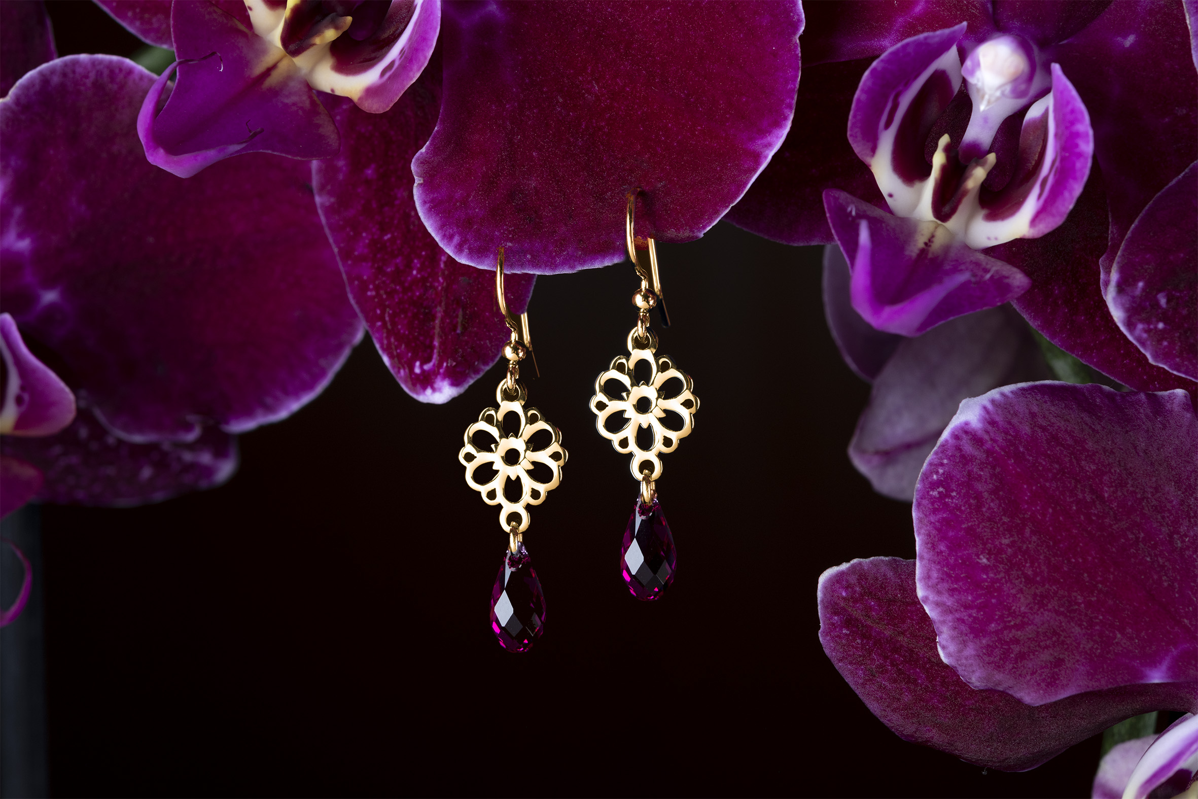 Náušnice Ábelová kvietok 3 - Swarovski