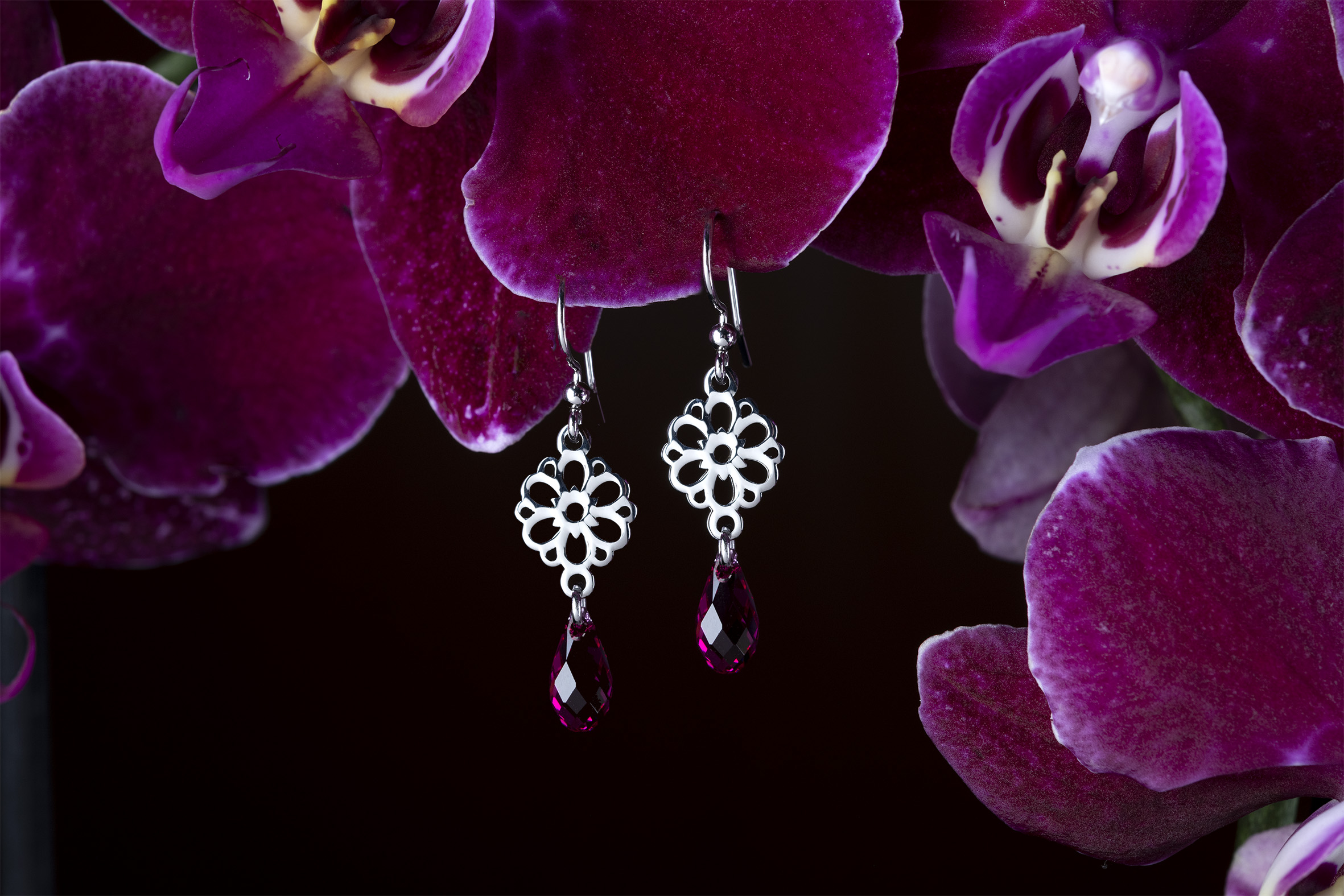 Náušnice Ábelová kvietok 3 - Swarovski