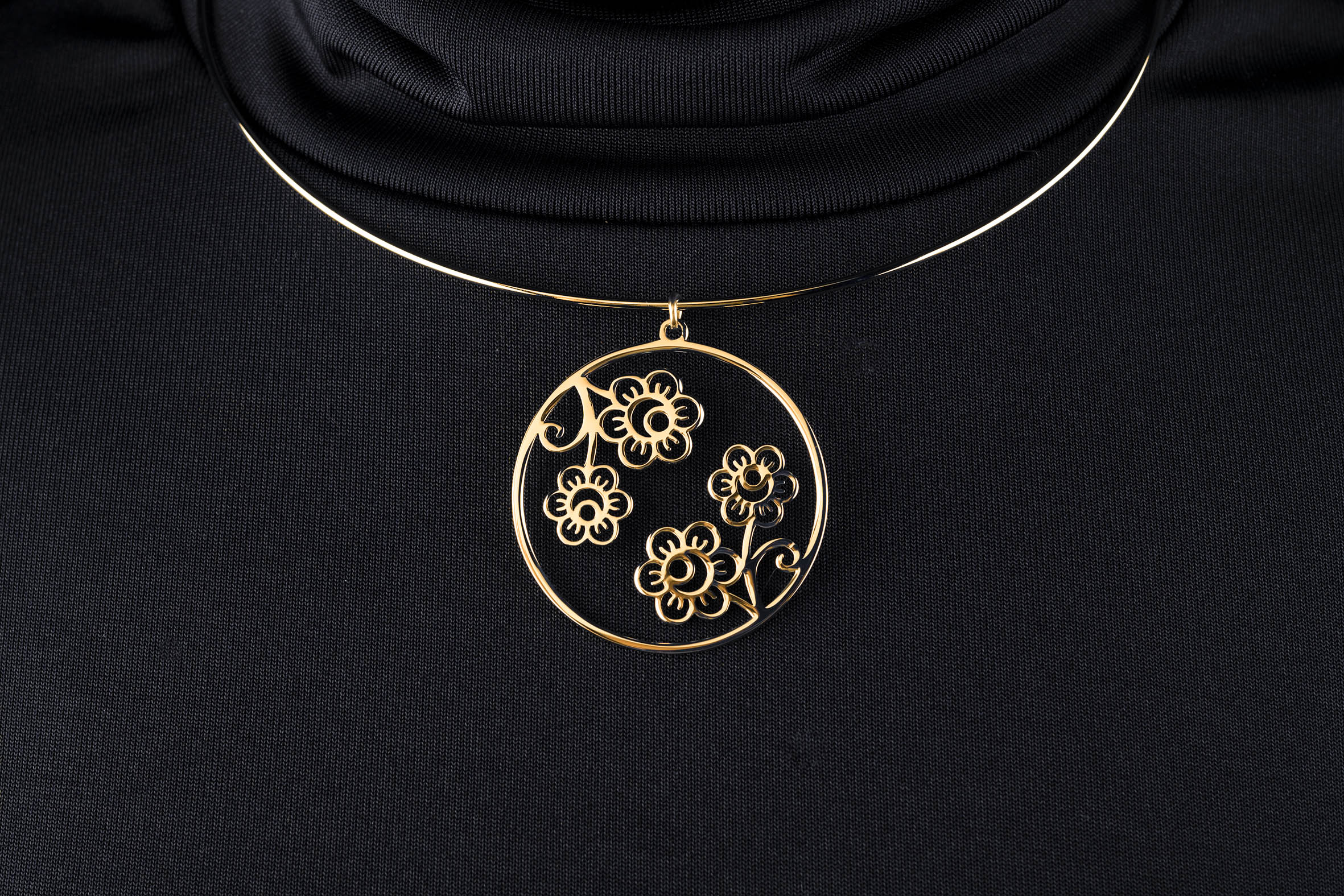 Obručový náhrdelník kvietok Veronika - kruh 2